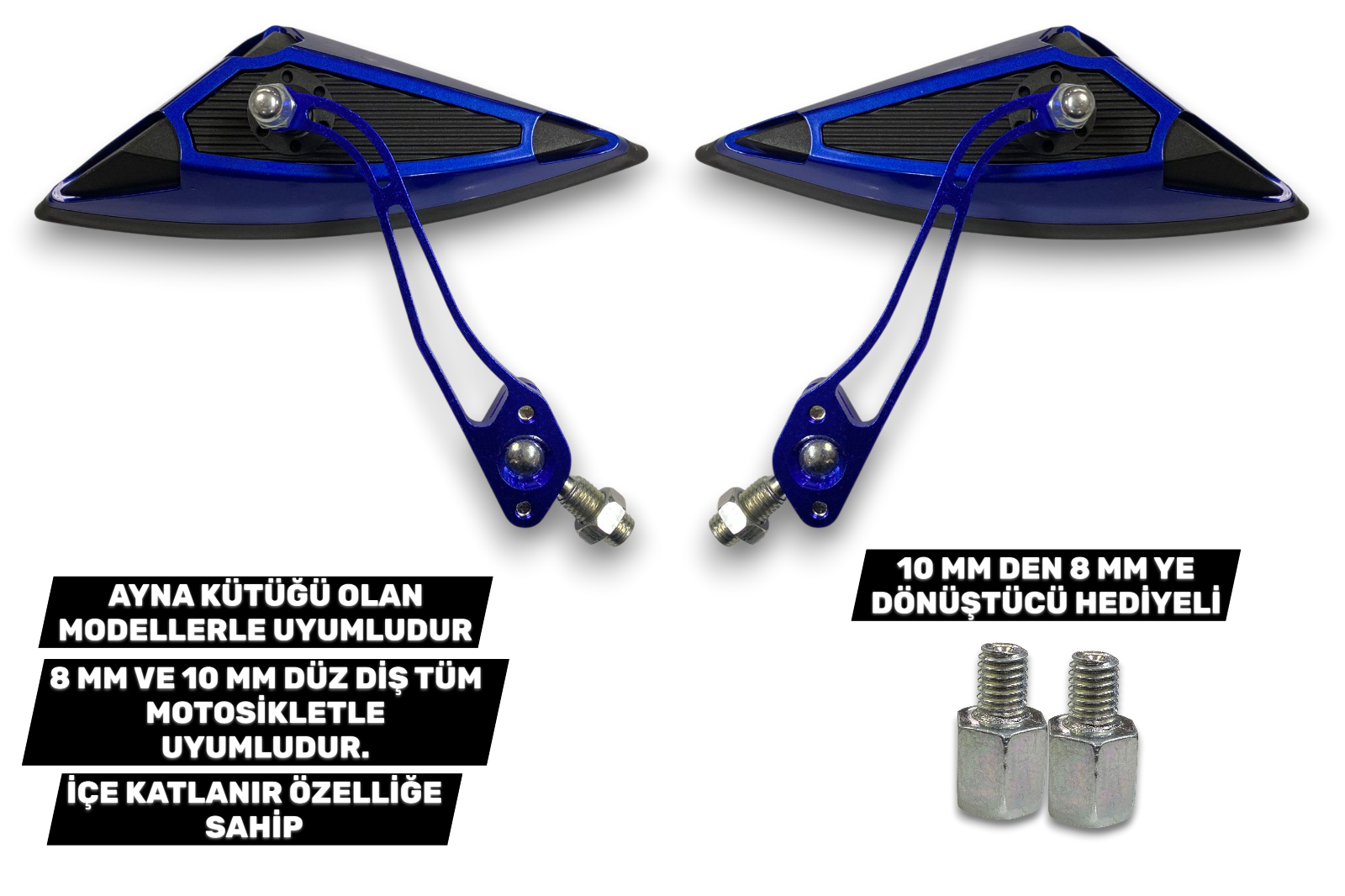 AYNA MAVİ MODİFİYE 10MM ADAPTÖR 8MM