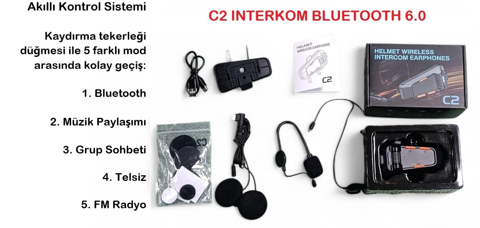 C2 İNTERKOM BLUETOOTH 6.0