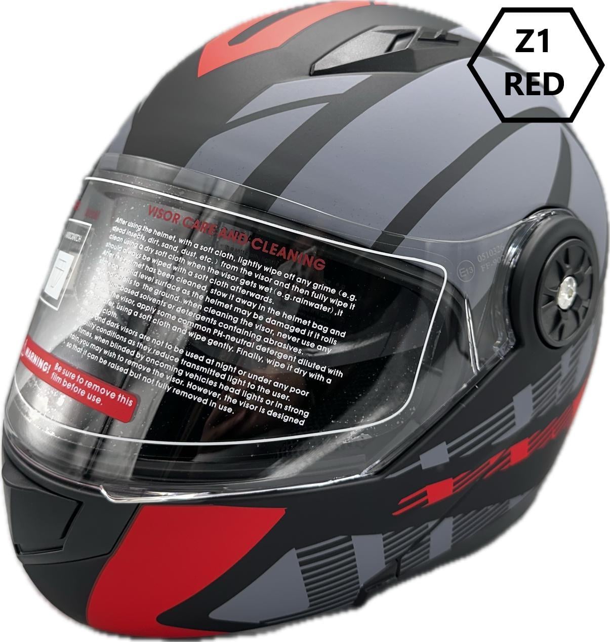 KASK ÇENE AÇILIR GÖZLÜKLÜ  JK 115  [ Z1 RED ]
