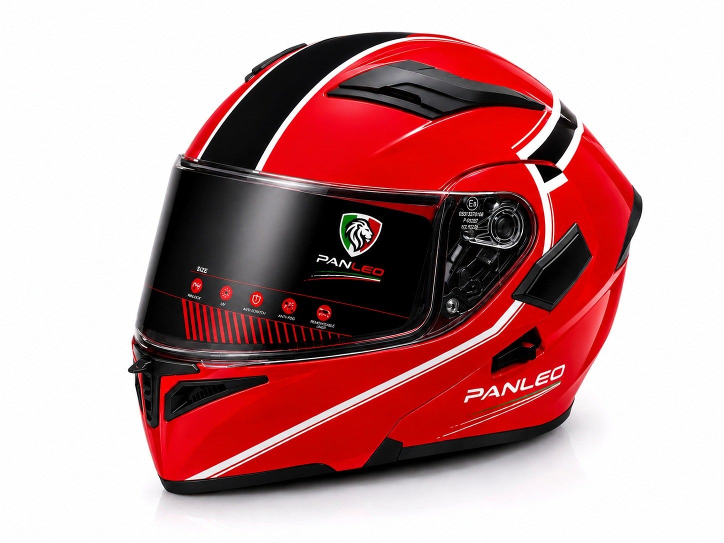 KASK PANLEO ÇENE AÇILIR KIRMIZI-C4 WHITE (XL)