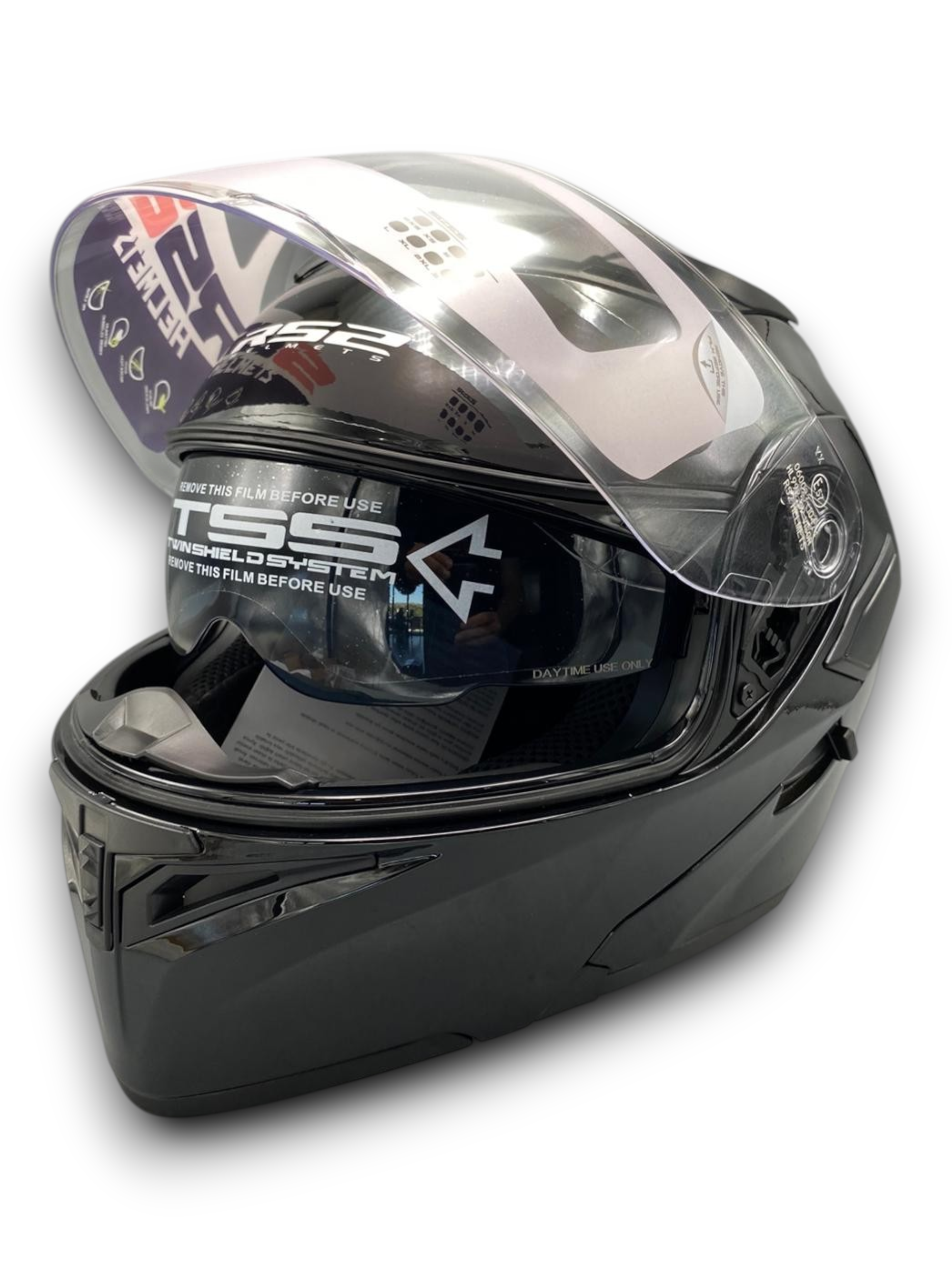 RS2 KASK ÇENE AÇILIR GÜNEŞ VİZÖR (GLOS BLACK) (S)