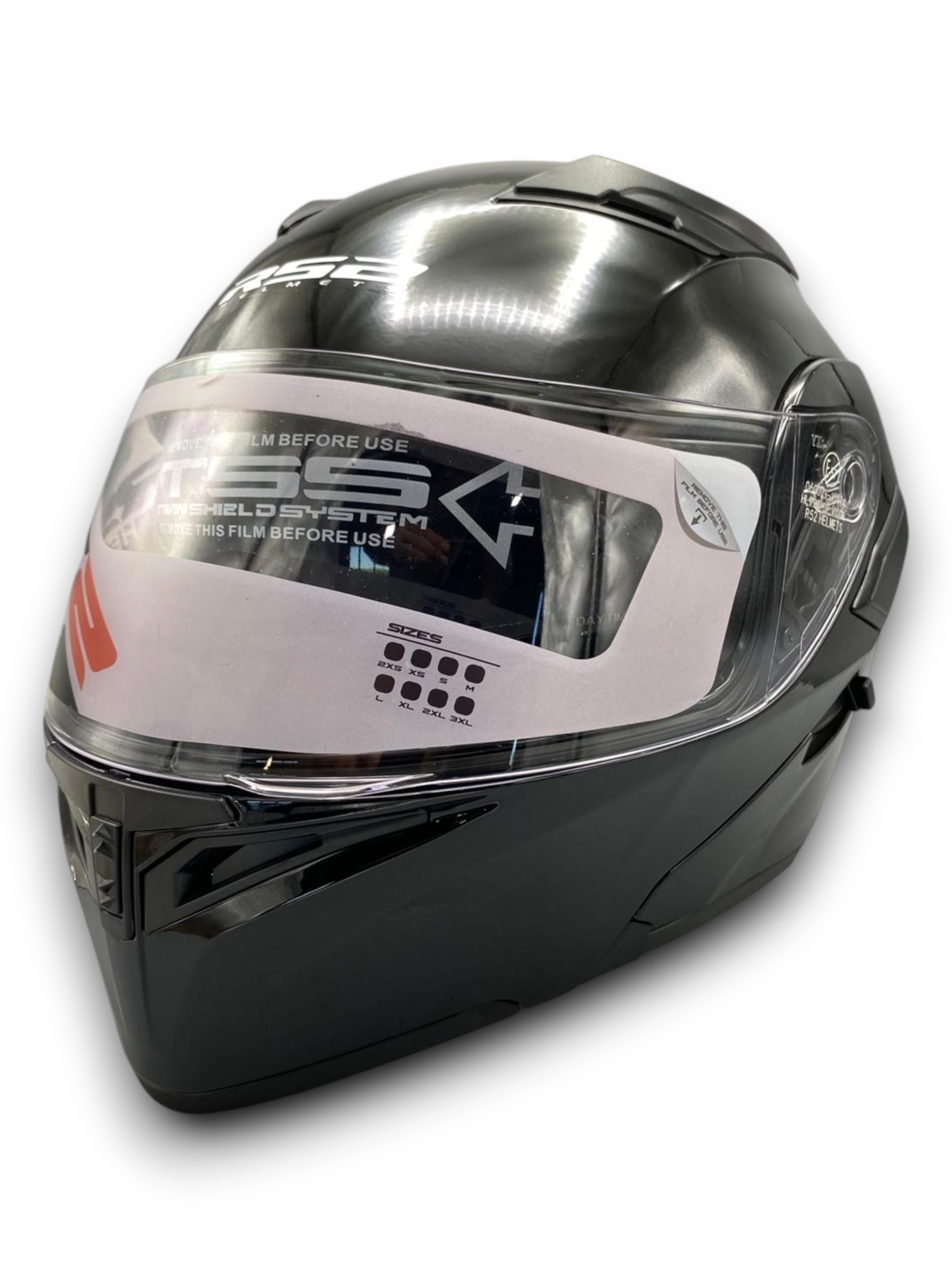RS2 KASK ÇENE AÇILIR GÜNEŞ VİZÖR (GLOS BLACK) (M)