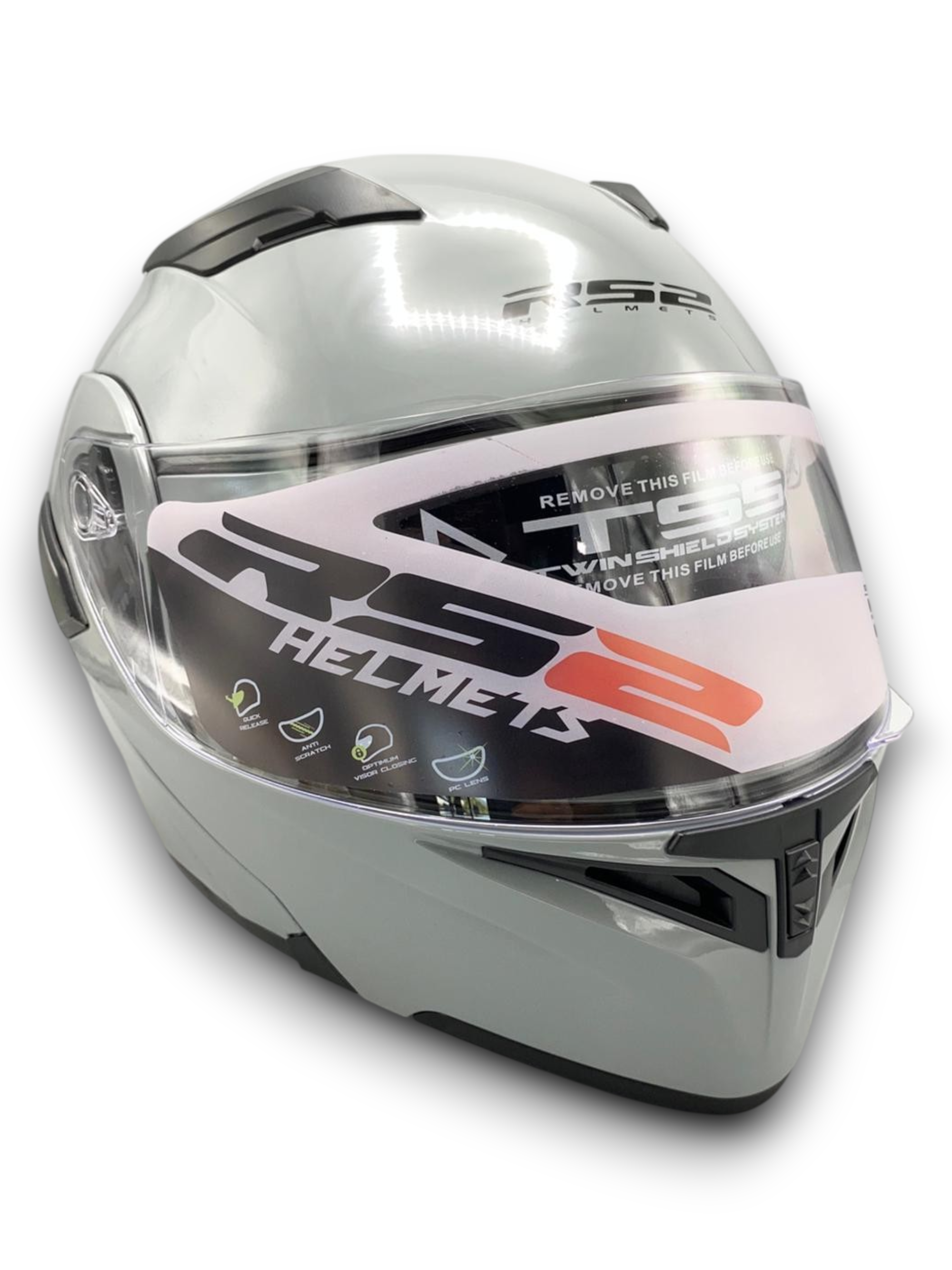 RS2 KASK ÇENE AÇILIR GÜNEŞ VİZÖRLÜ (GLOS GREY) (L)