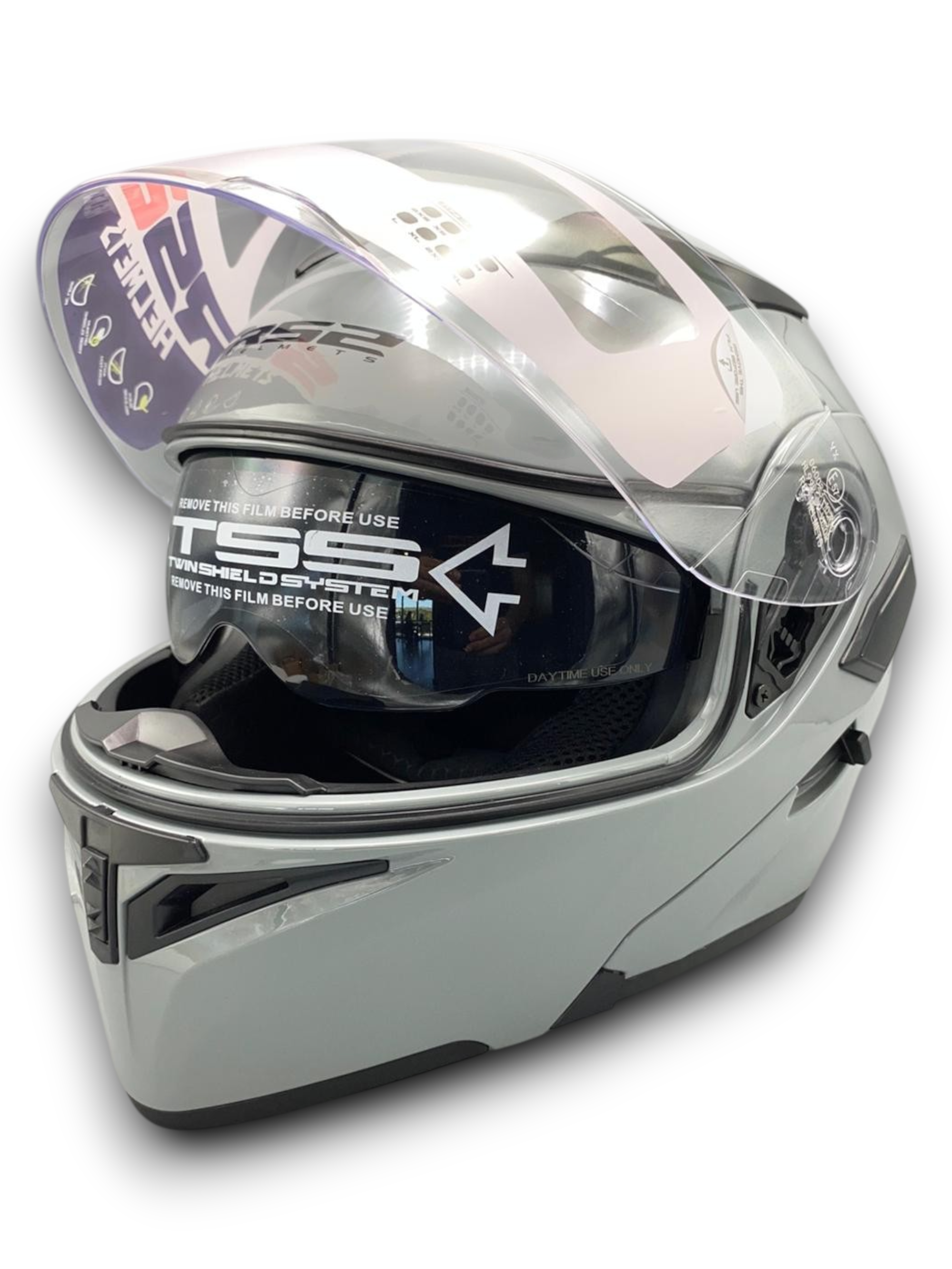RS2 KASK ÇENE AÇILIR GÜNEŞ VİZÖRLÜ (GLOS GREY) (S)