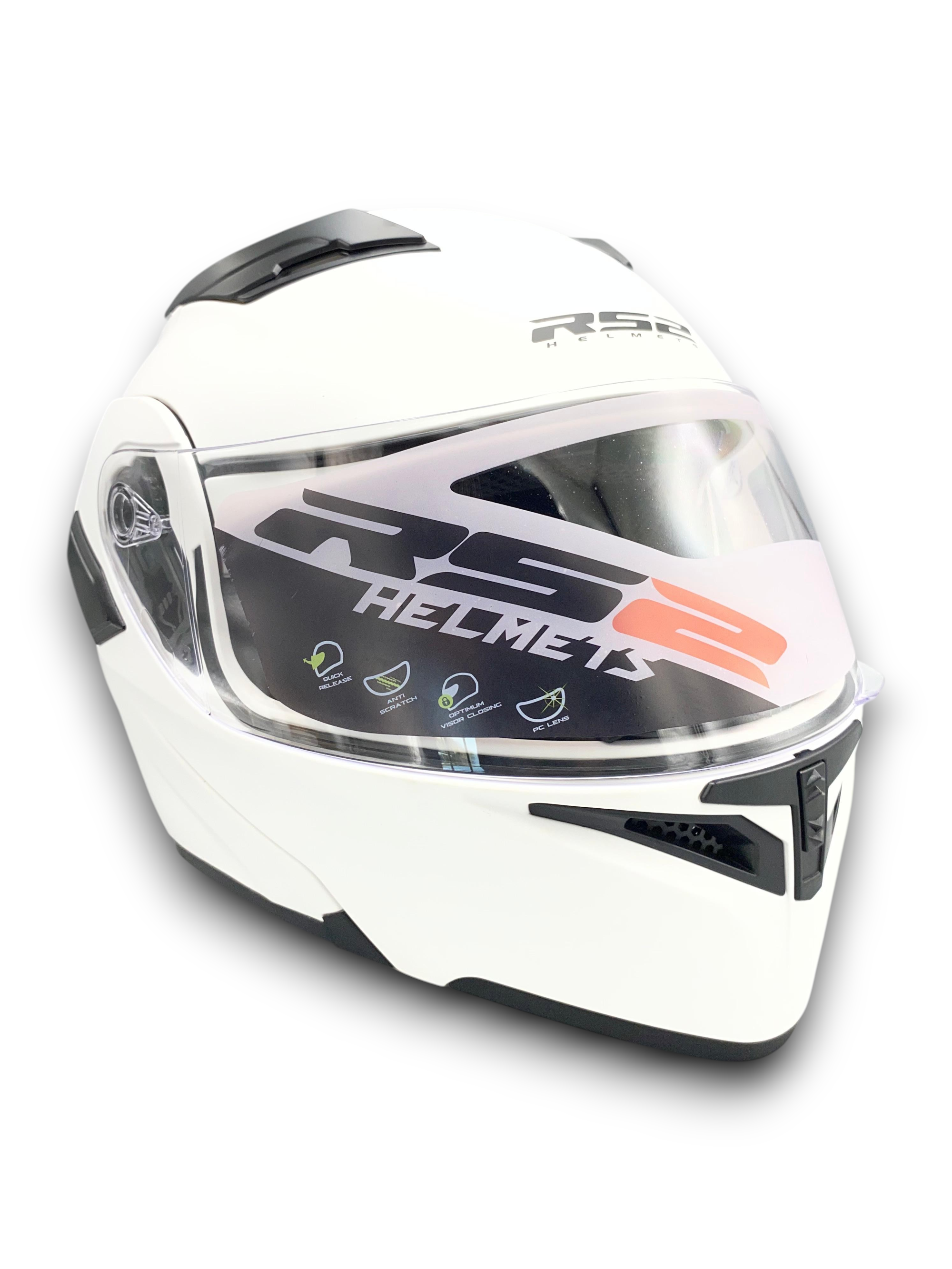 RS2 KASK ÇENE AÇILIR GÜNEŞ VİZÖRLÜ (MAT-WHİTE)(XL)