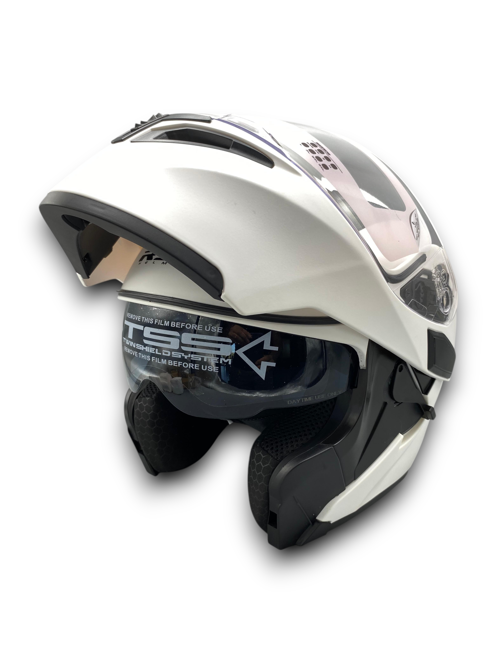 RS2 KASK ÇENE AÇILIR GÜNEŞ VİZÖRLÜ (MAT-WHİTE)(XL)