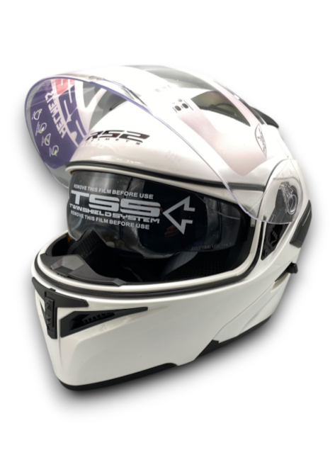 RS2 KASK ÇENE AÇILIR GÜNEŞ VİZÖRLÜ (WHİTE) (L)