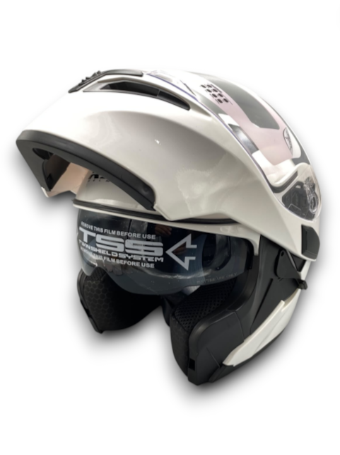 RS2 KASK ÇENE AÇILIR GÜNEŞ VİZÖRLÜ (WHİTE) (L)