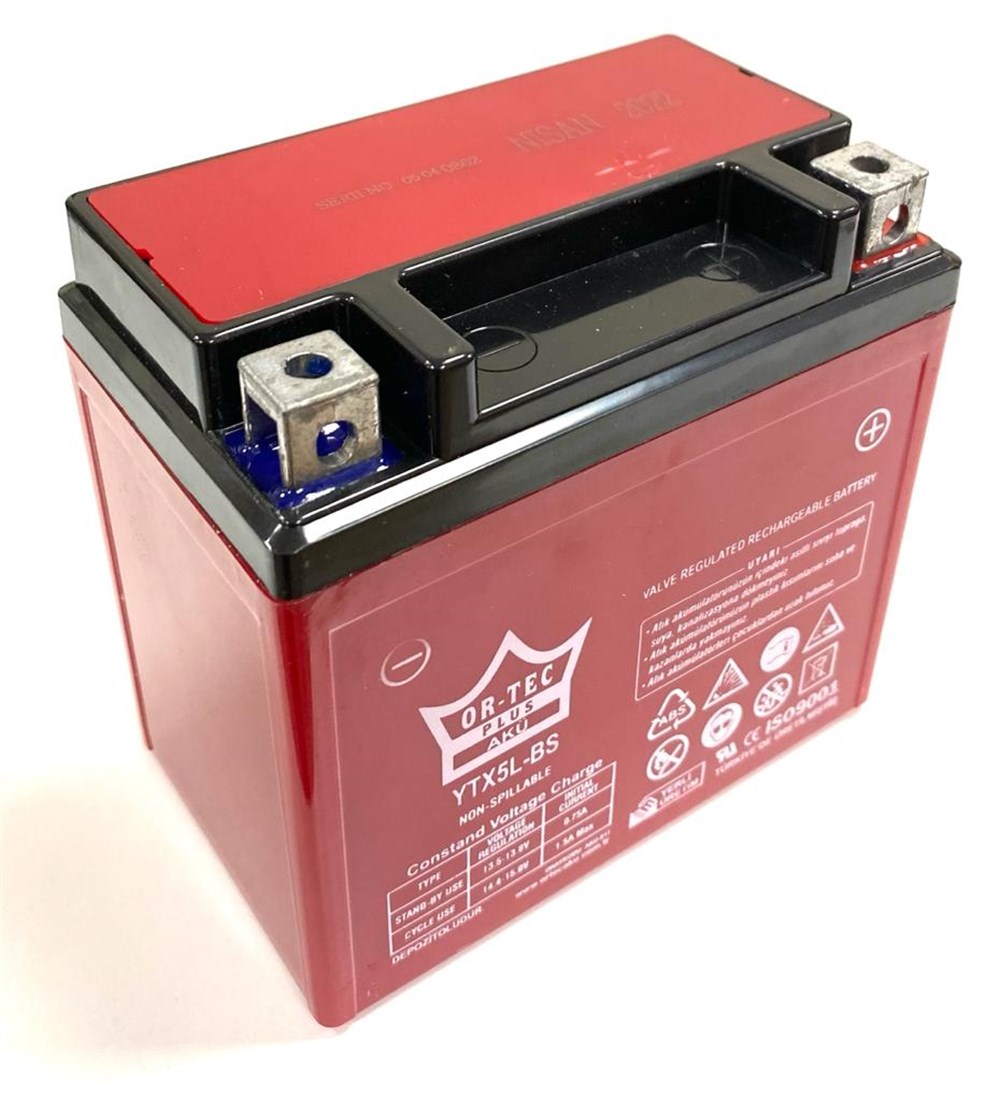 YTX5 L- BS [ DİK AKÜ BWS 100 - TİTAN ] ORTEC