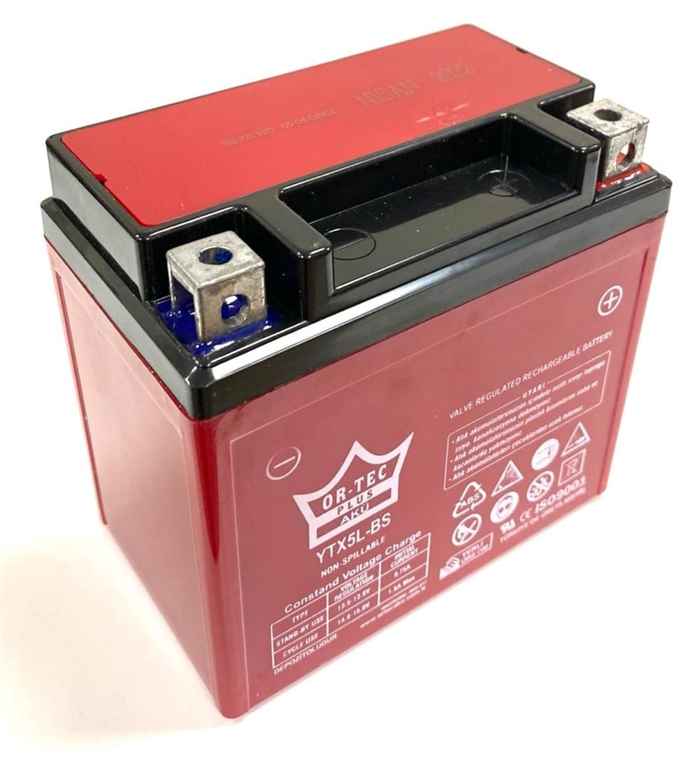 YTX5 L- BS [ DİK AKÜ BWS 100 - TİTAN ] ORTEC