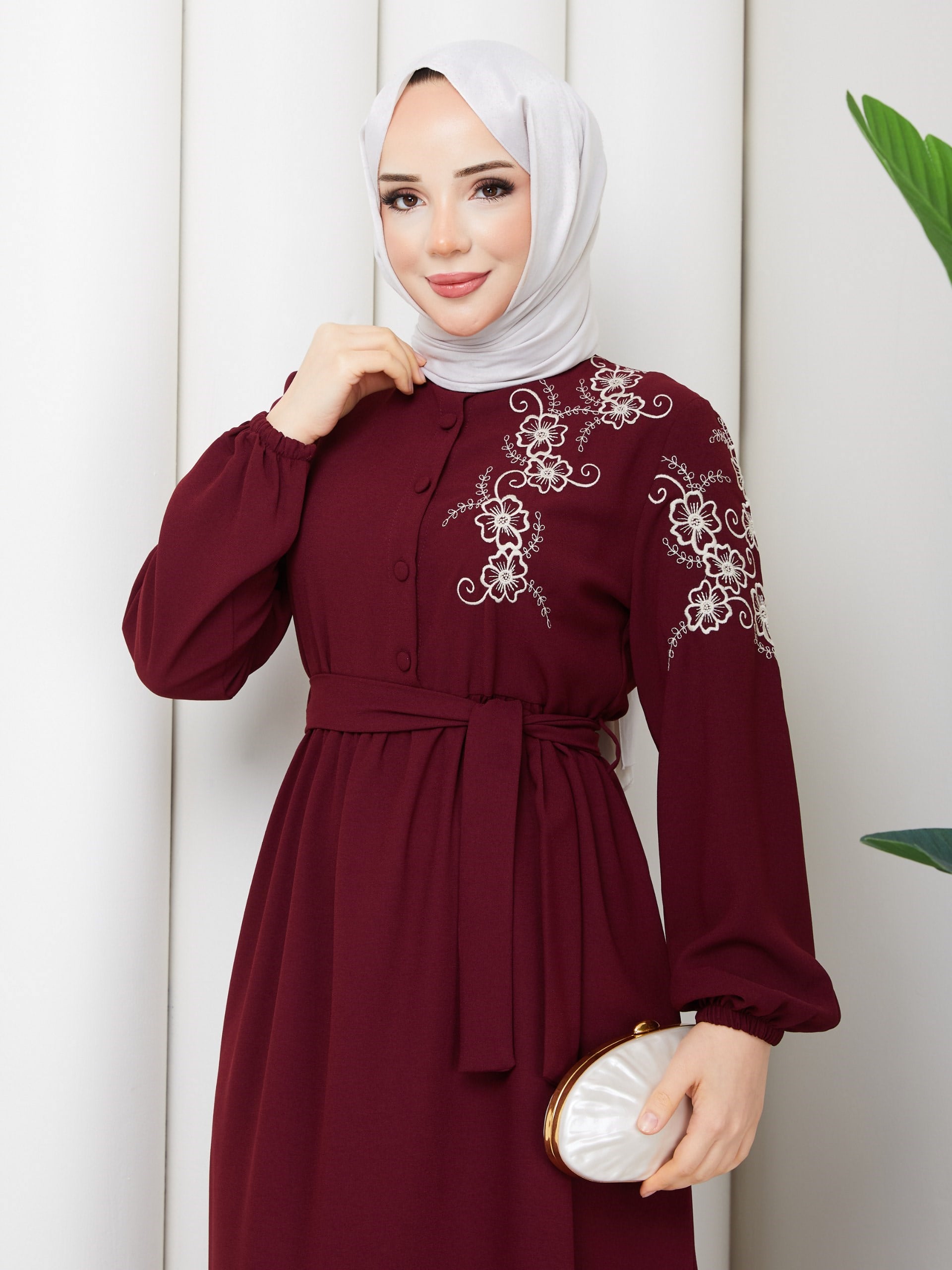  ÇİĞDEM ELBİSE BORDO