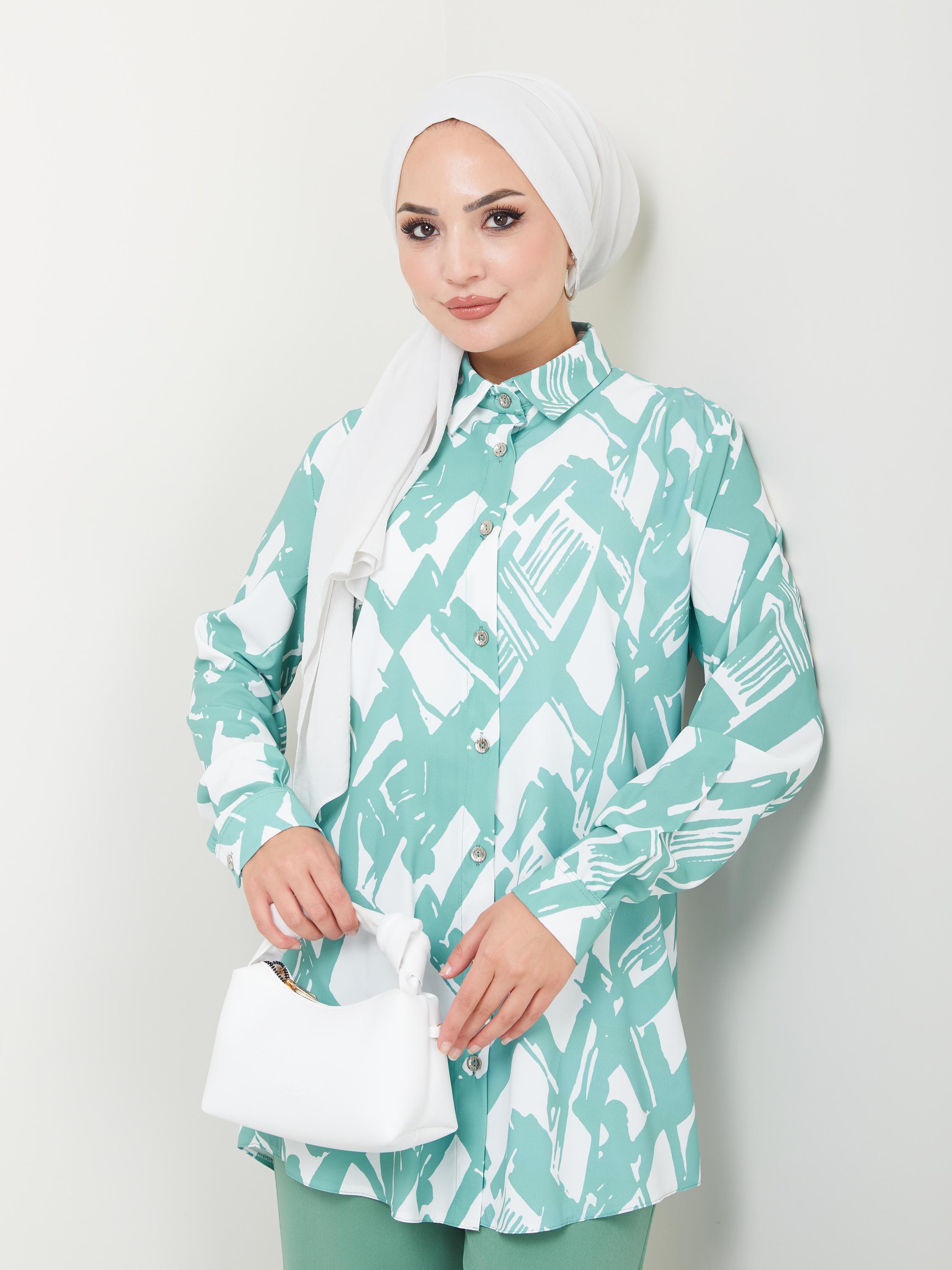  Desenli Tunik Pantolon Kombin 5025 Mint