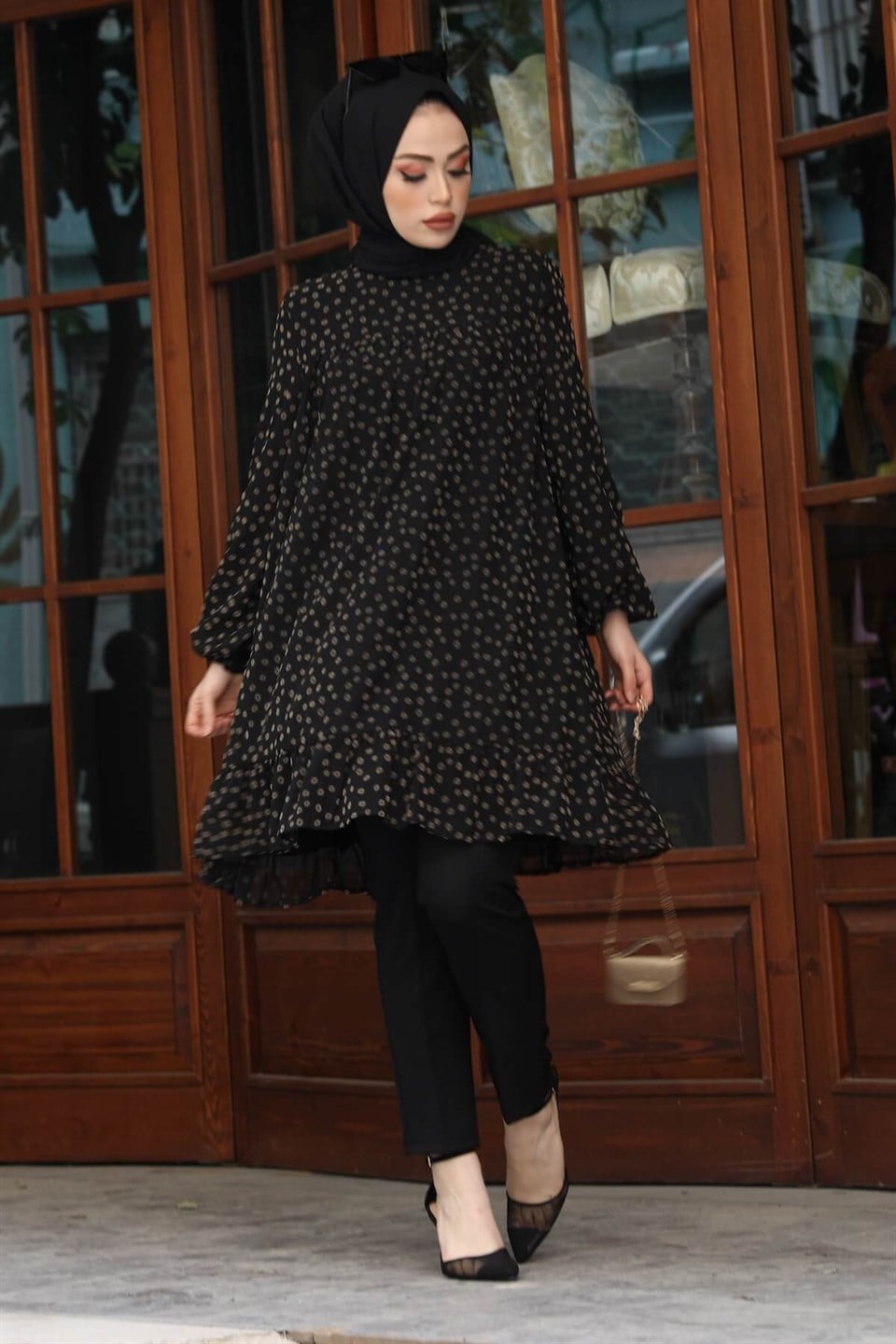 Astarlı Şifon Tunik 7034 Papatyalı