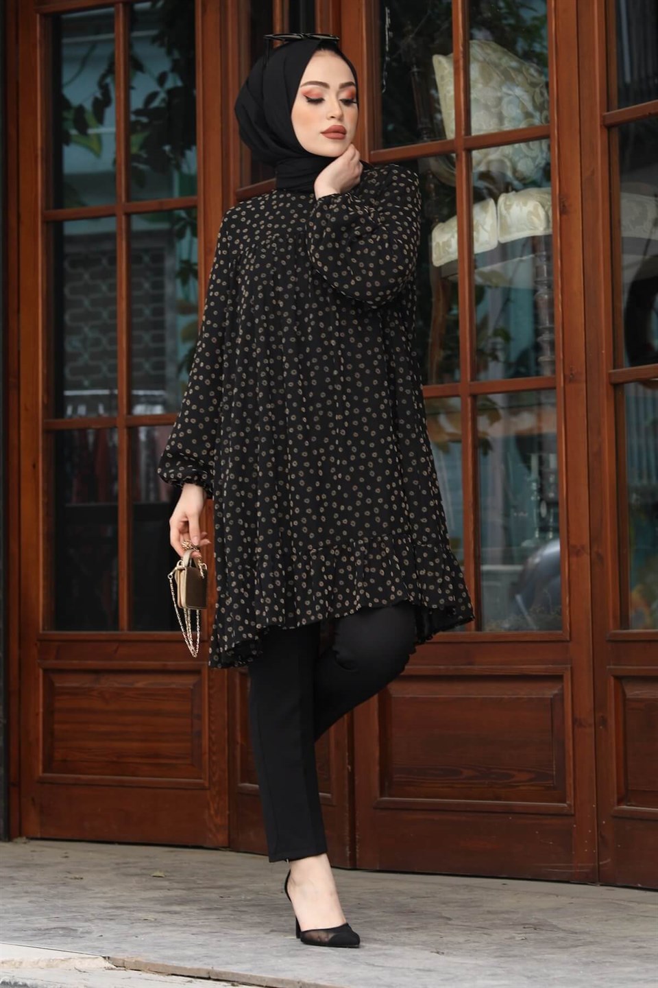Astarlı Şifon Tunik 7034 Papatyalı