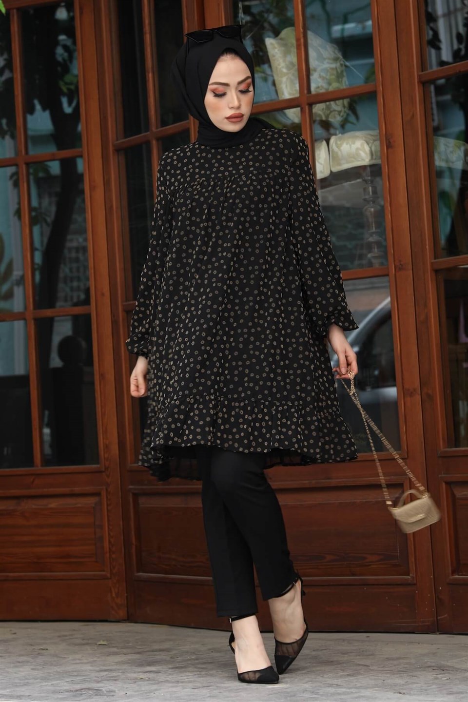 Astarlı Şifon Tunik 7034 Papatyalı