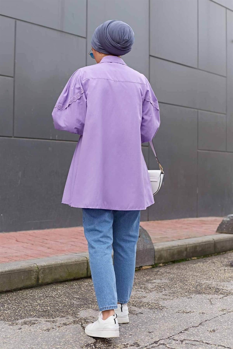 Balon Kon Dantelli Tunik 10242 Lila