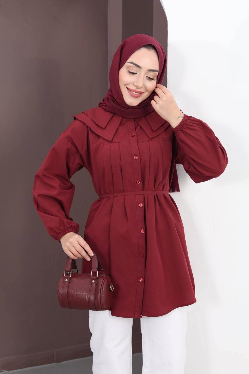 BEBE YAKA  BORDO TUNİK