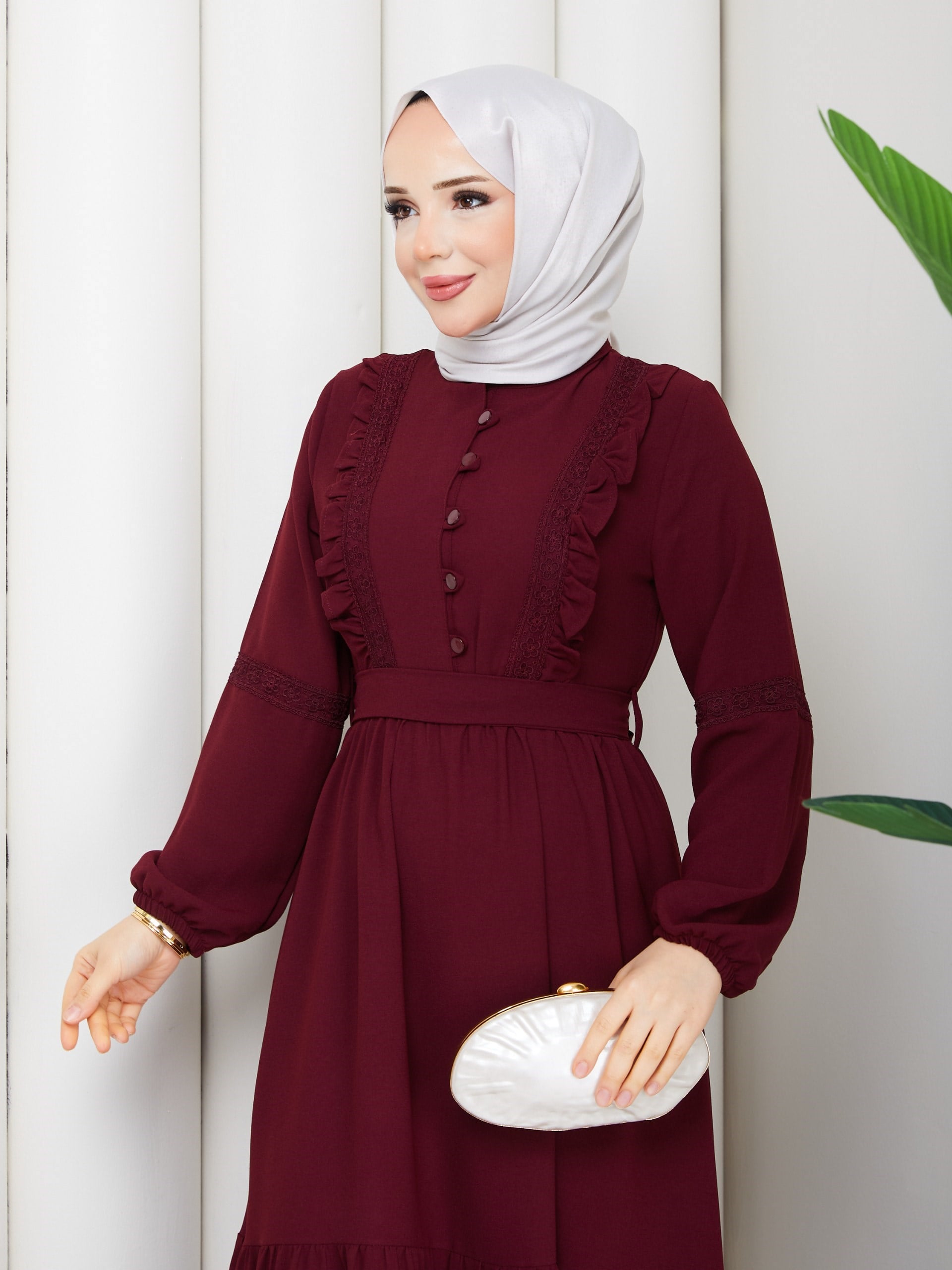 DAMLA ELBİSE BORDO