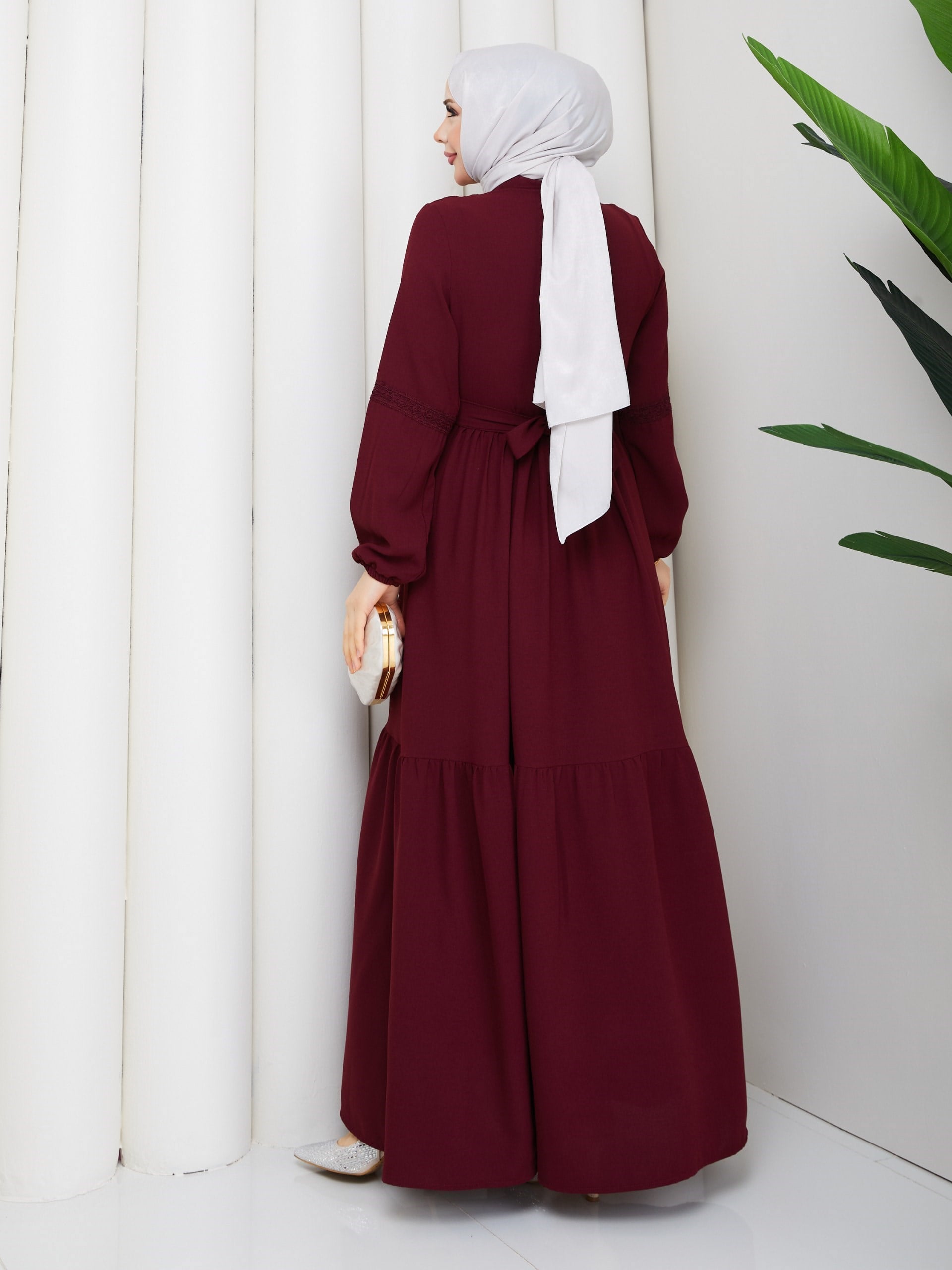 DAMLA ELBİSE BORDO