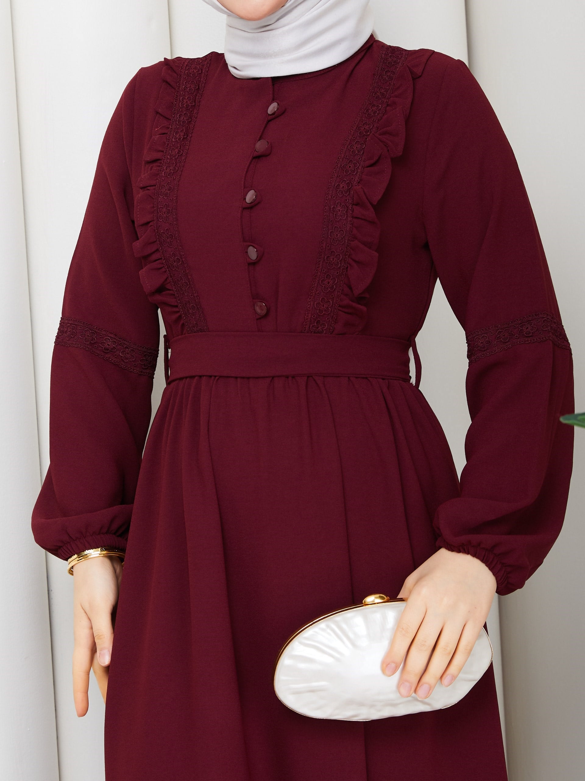 DAMLA ELBİSE BORDO