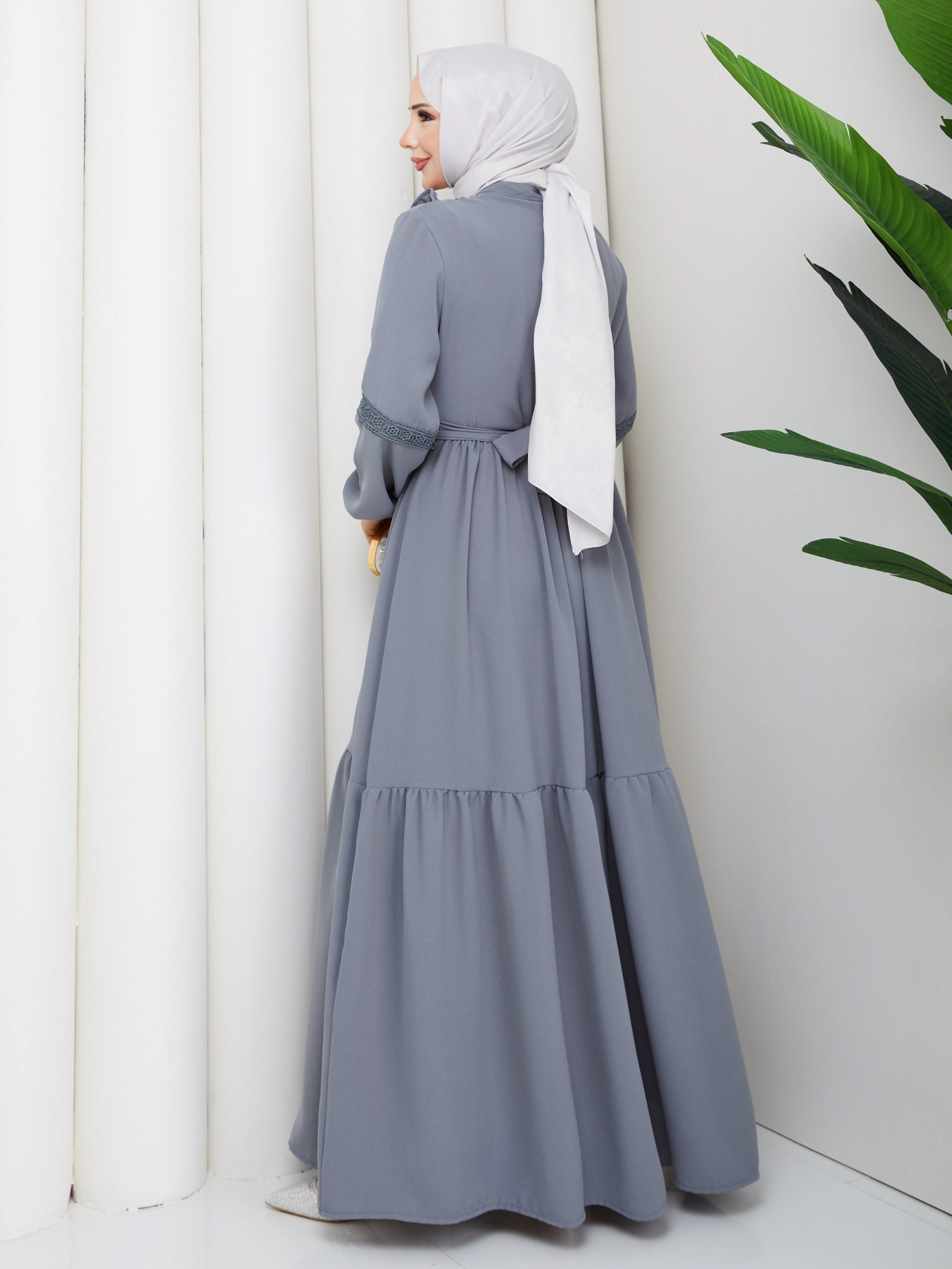 DAMLA ELBİSE GRİ