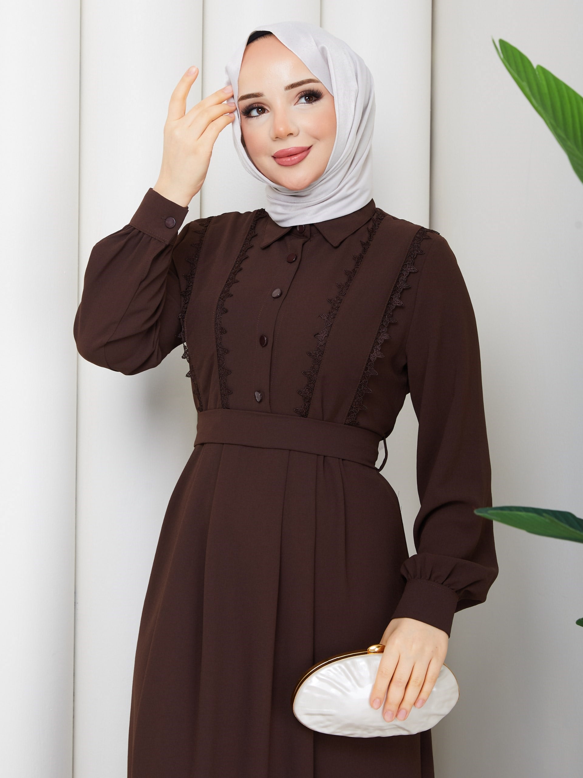 DAMLA ELBİSE KAHVE