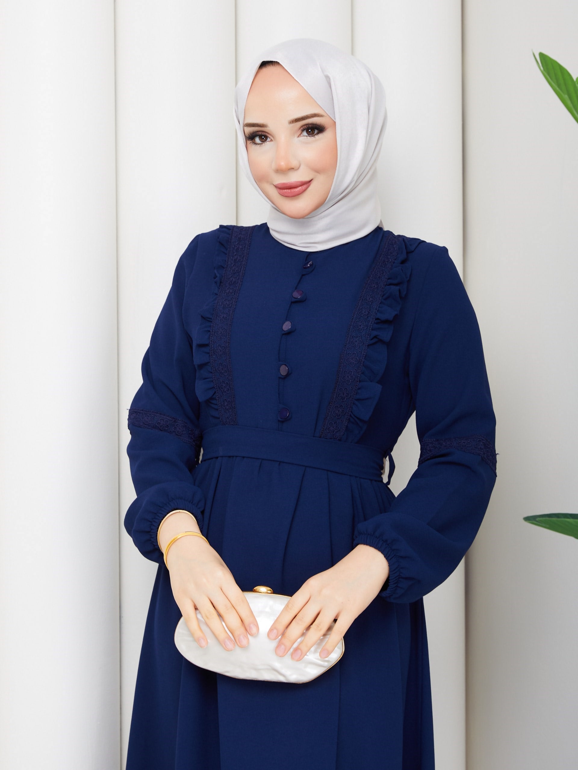 DAMLA ELBİSE LACİVERT