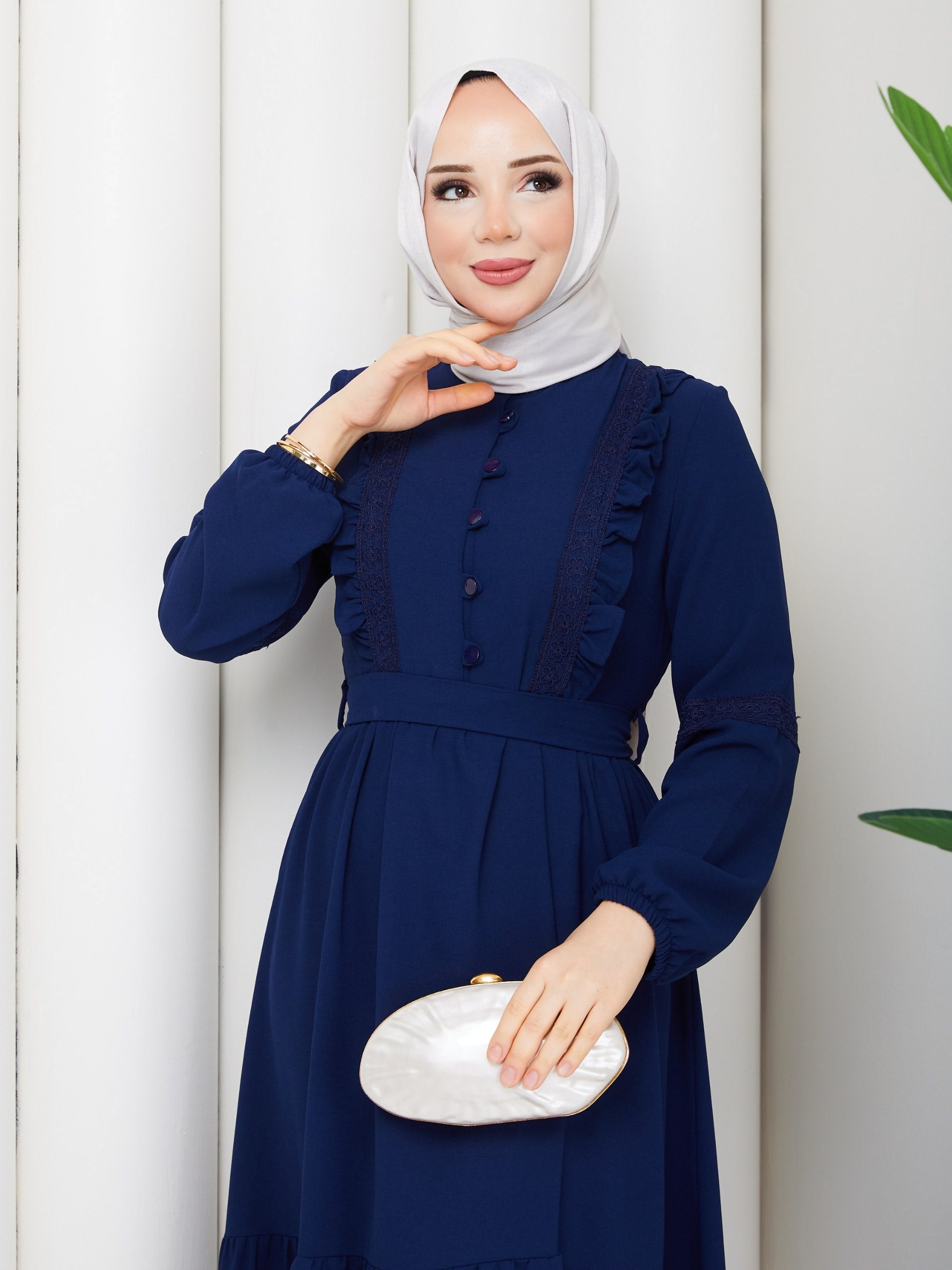 DAMLA ELBİSE LACİVERT