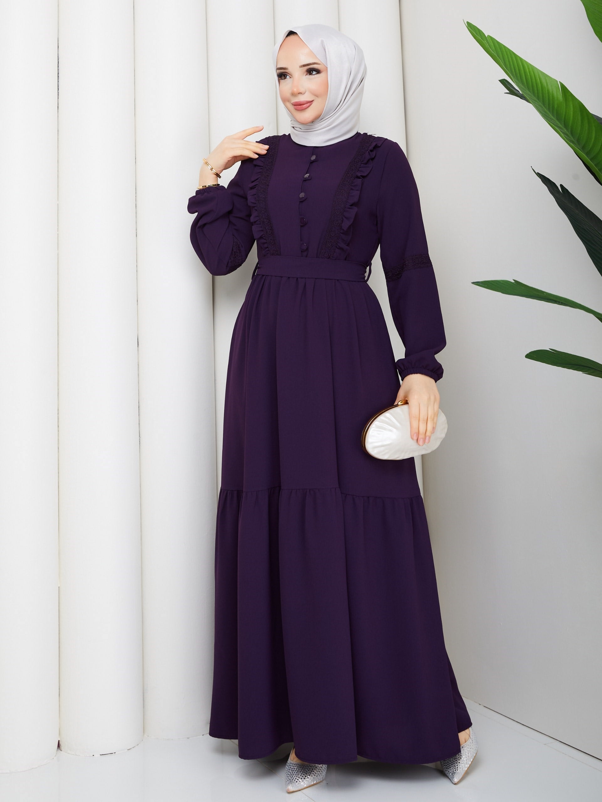 DAMLA ELBİSE MOR