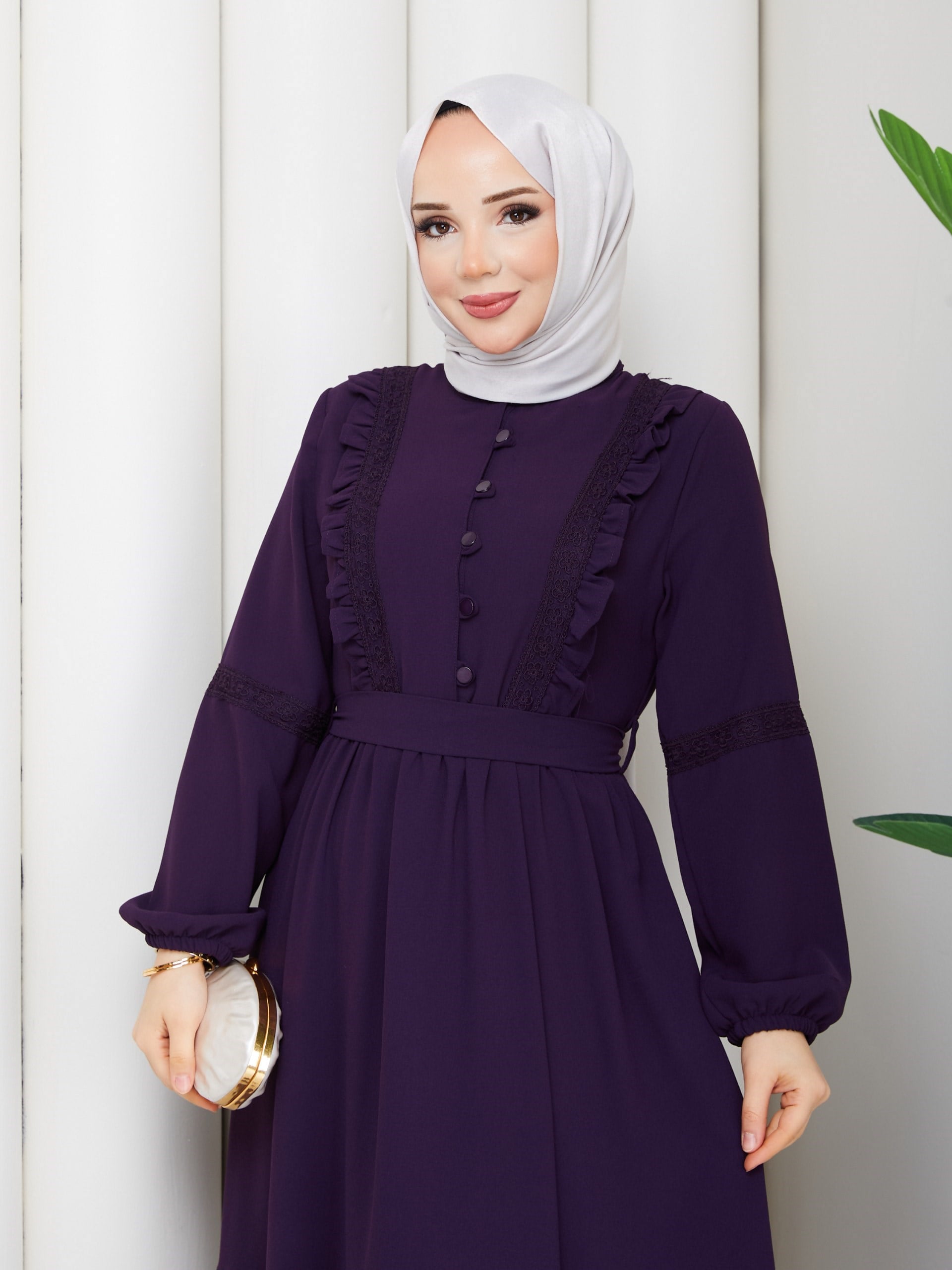 DAMLA ELBİSE MOR