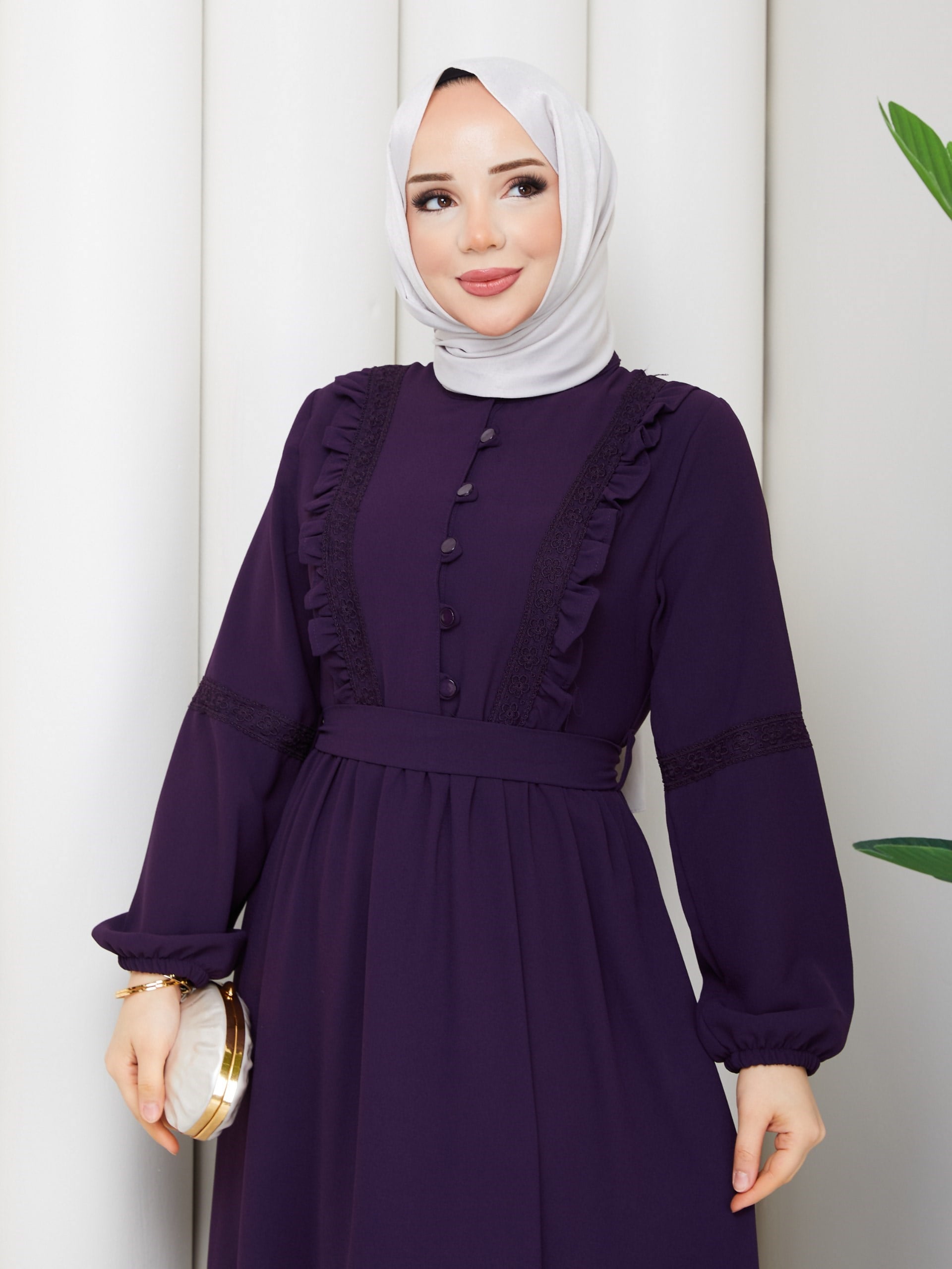 DAMLA ELBİSE MOR