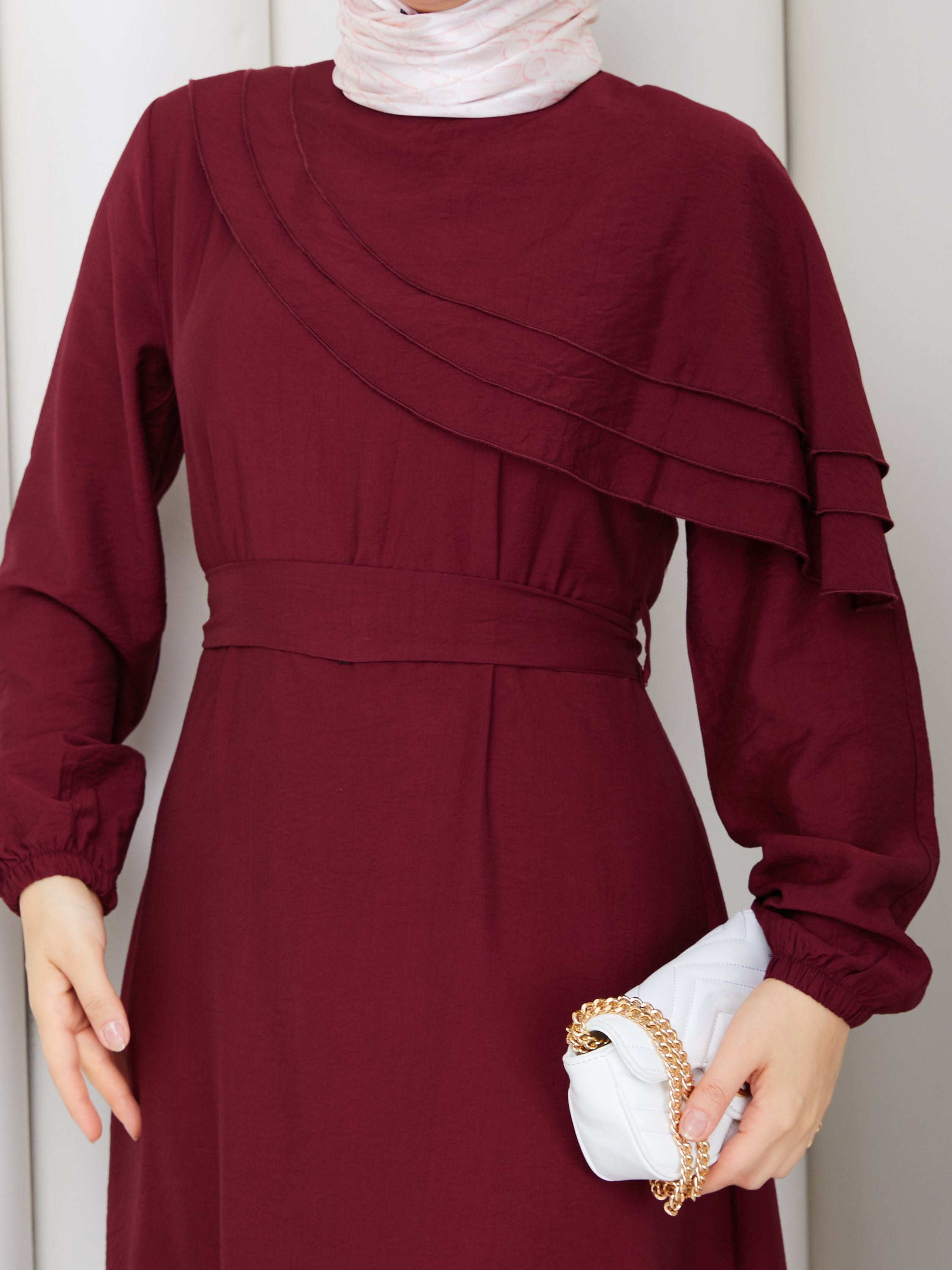 DEMET ELBİSE BORDO
