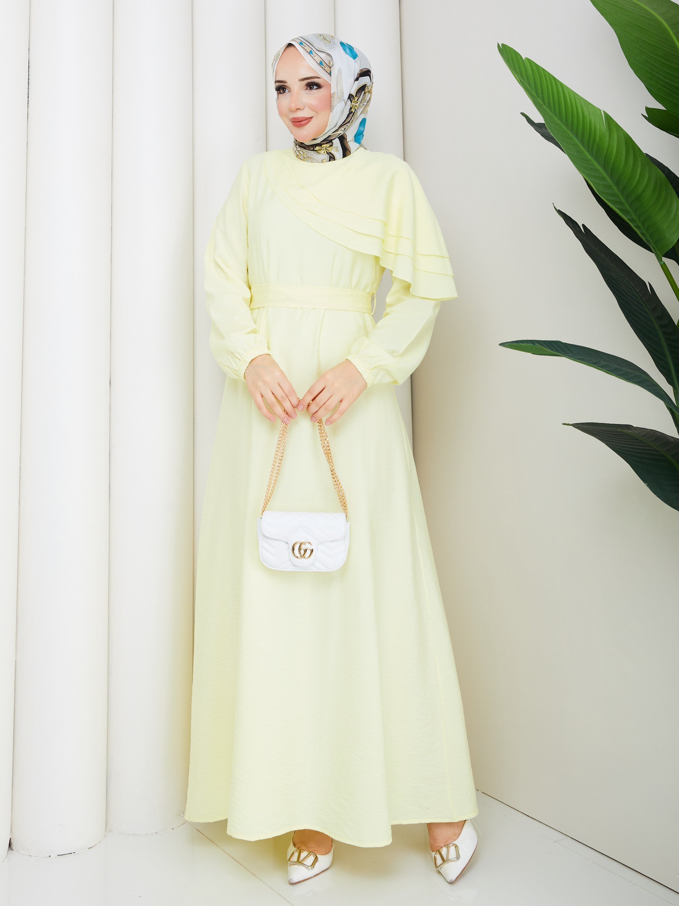 DEMET ELBİSE  SARI