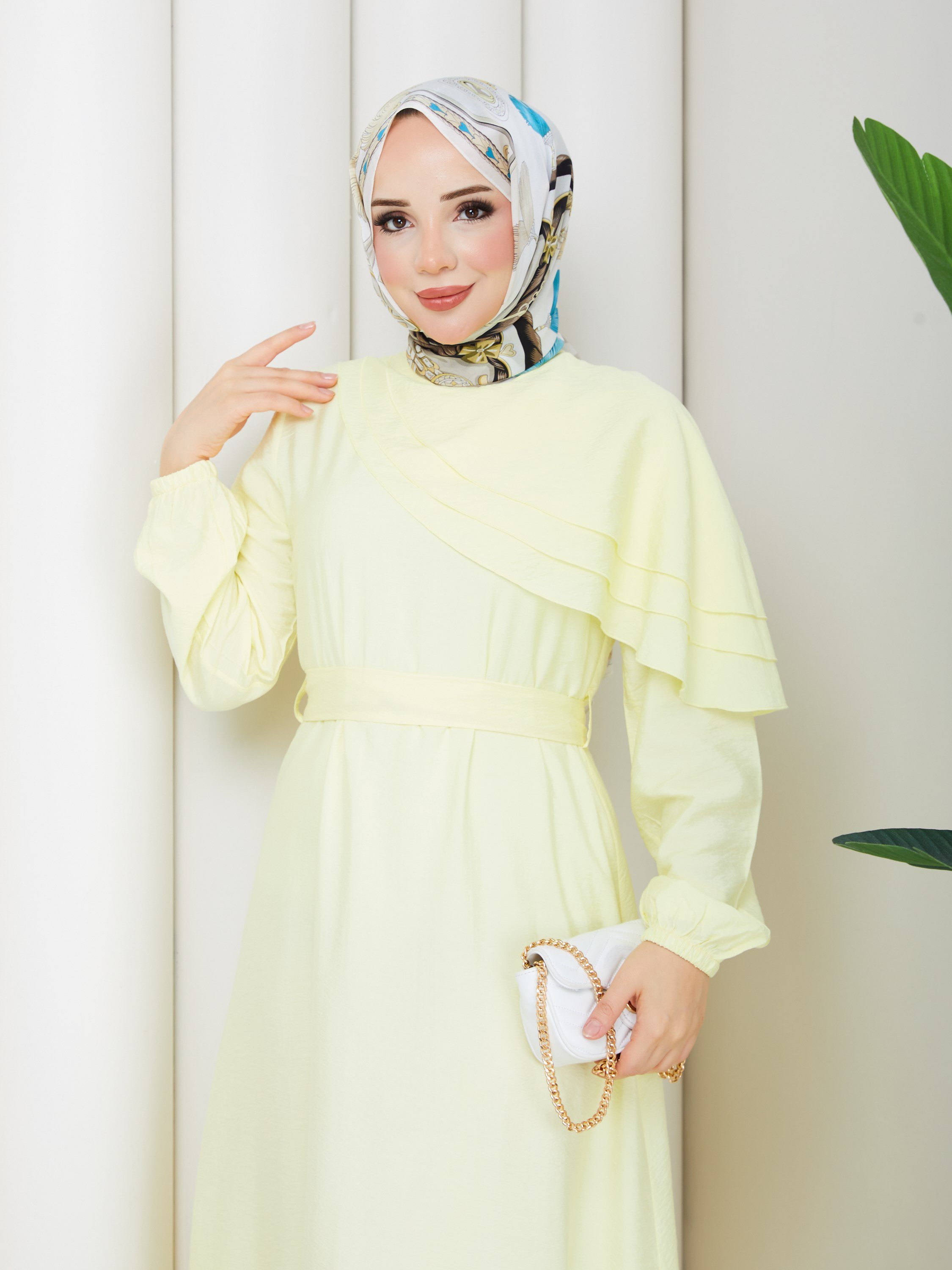 DEMET ELBİSE  SARI