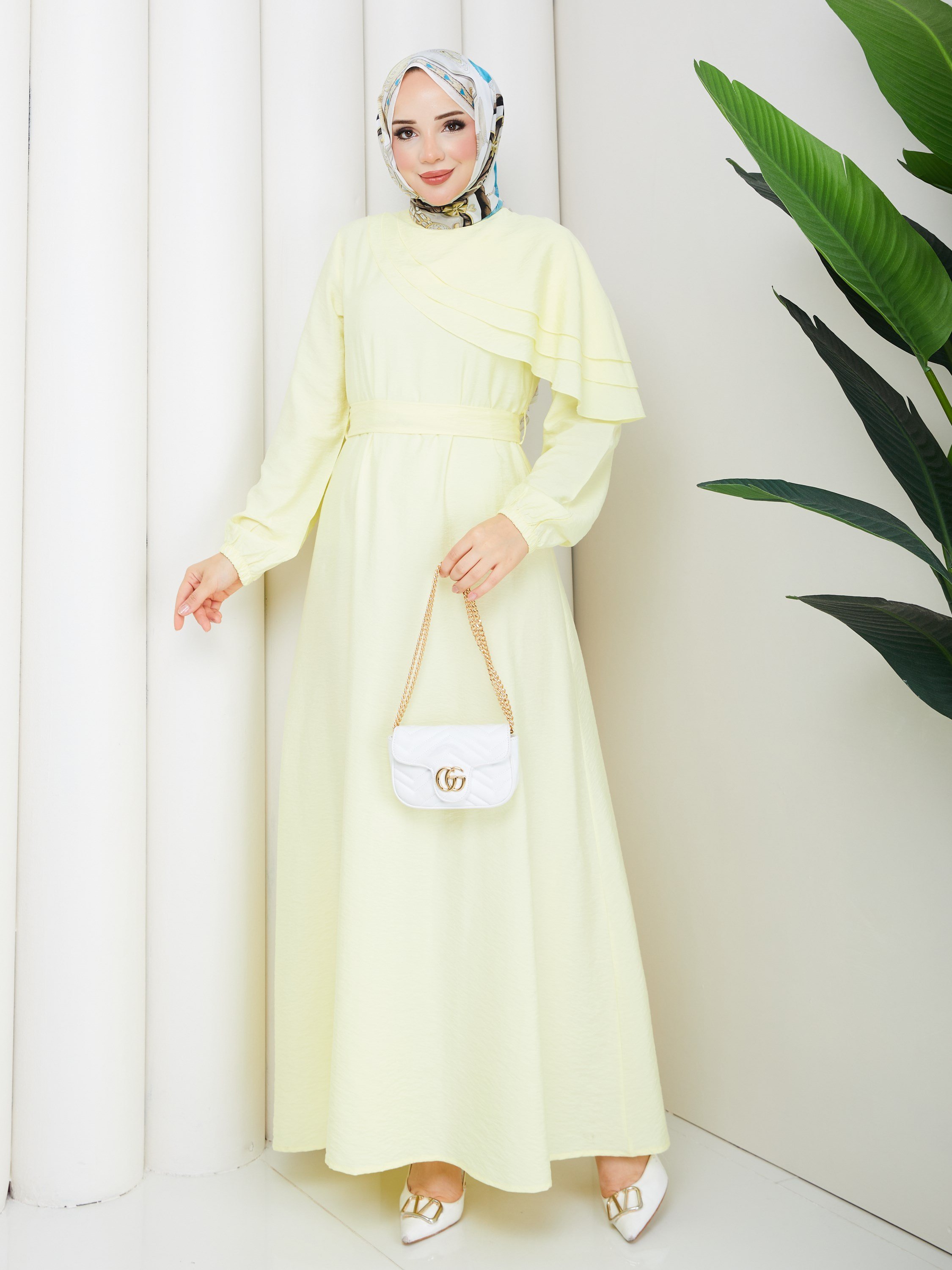 DEMET ELBİSE  SARI