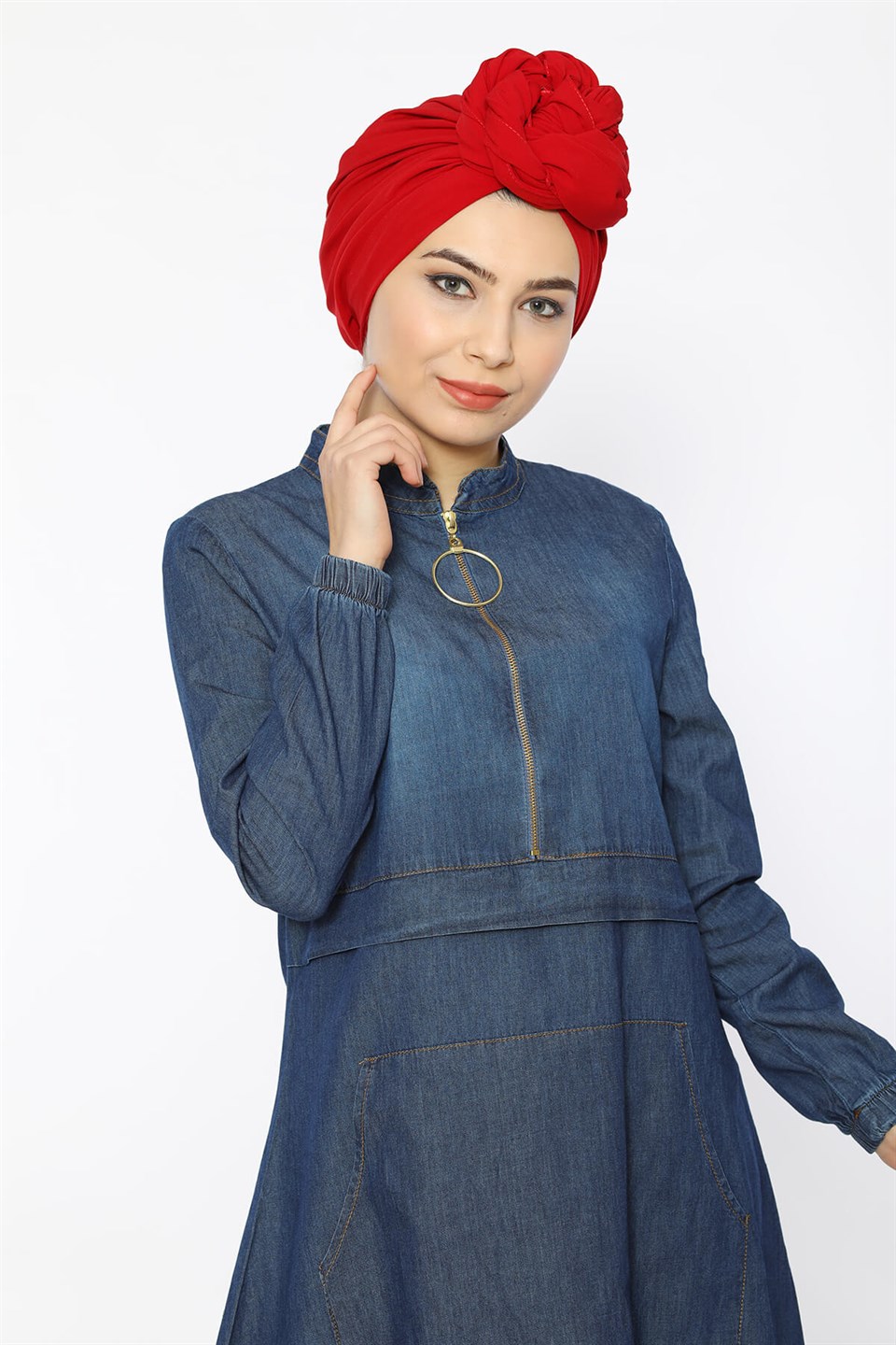Fermuarlı Koyu Kot ASM0027 Tunik