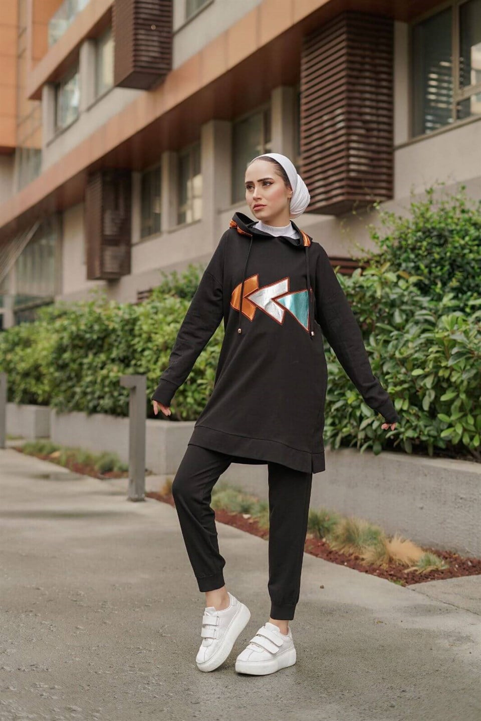 Kapşonlu İkili Takım 10586 Siyah