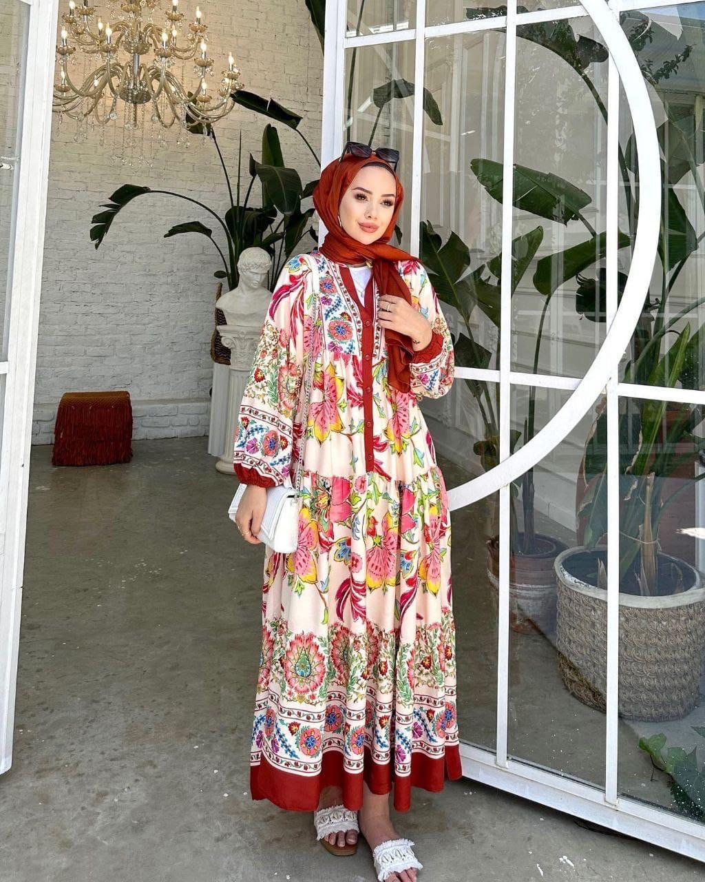 Katleya Salaş Tesettür Elbise 1111 Bordo