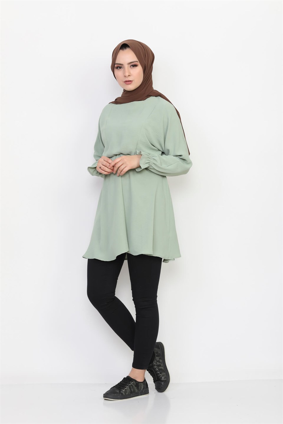 Lastikli Rahat Kalıp Tunik 7115 Mint