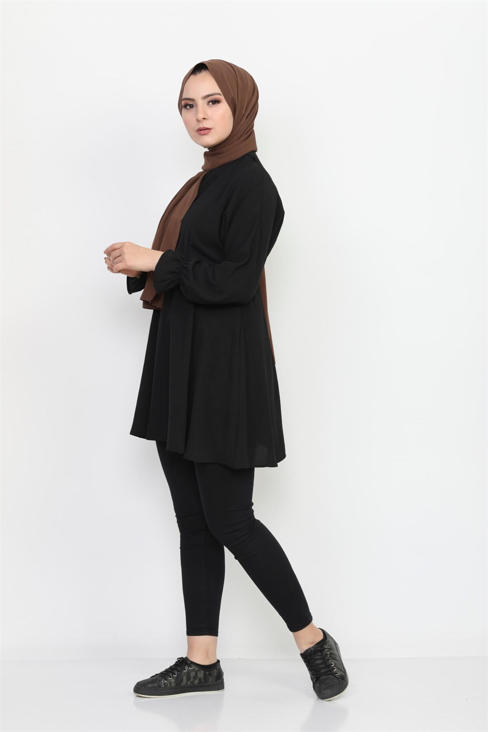 Lastikli Rahat Kalıp Tunik 7115 Siyah
