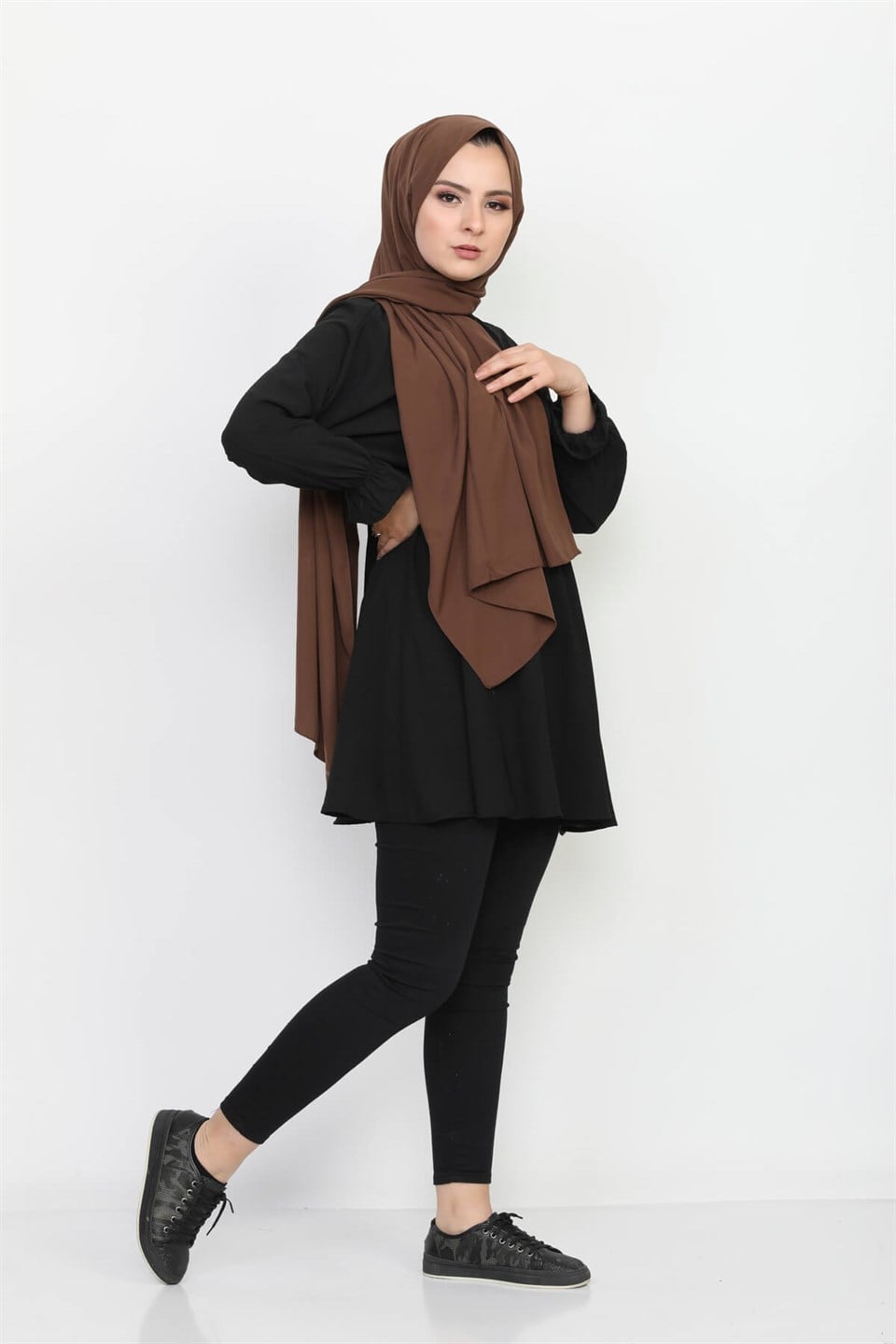 Lastikli Rahat Kalıp Tunik 7115 Siyah