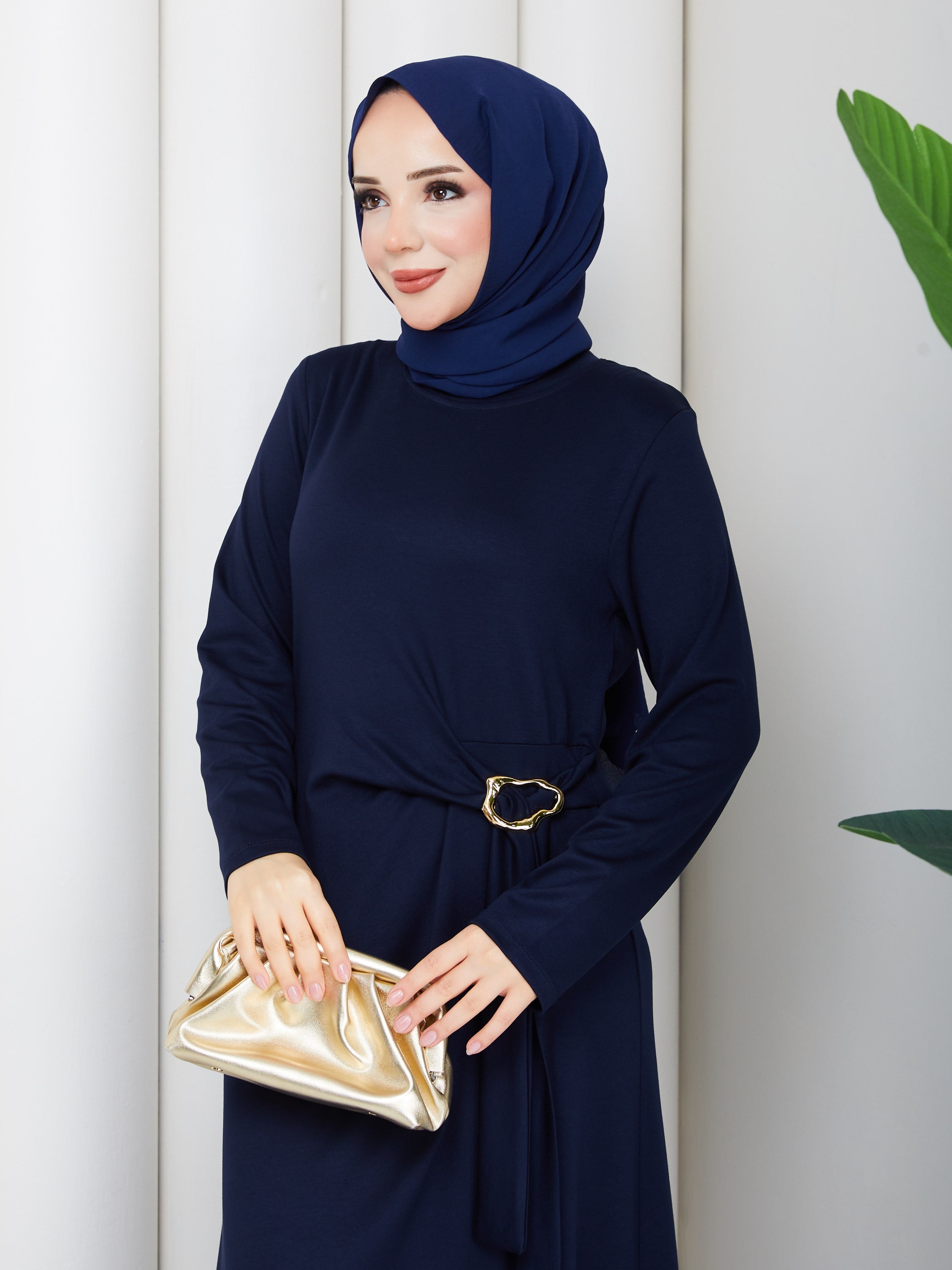 MİNA ELBİSE LACİVERT