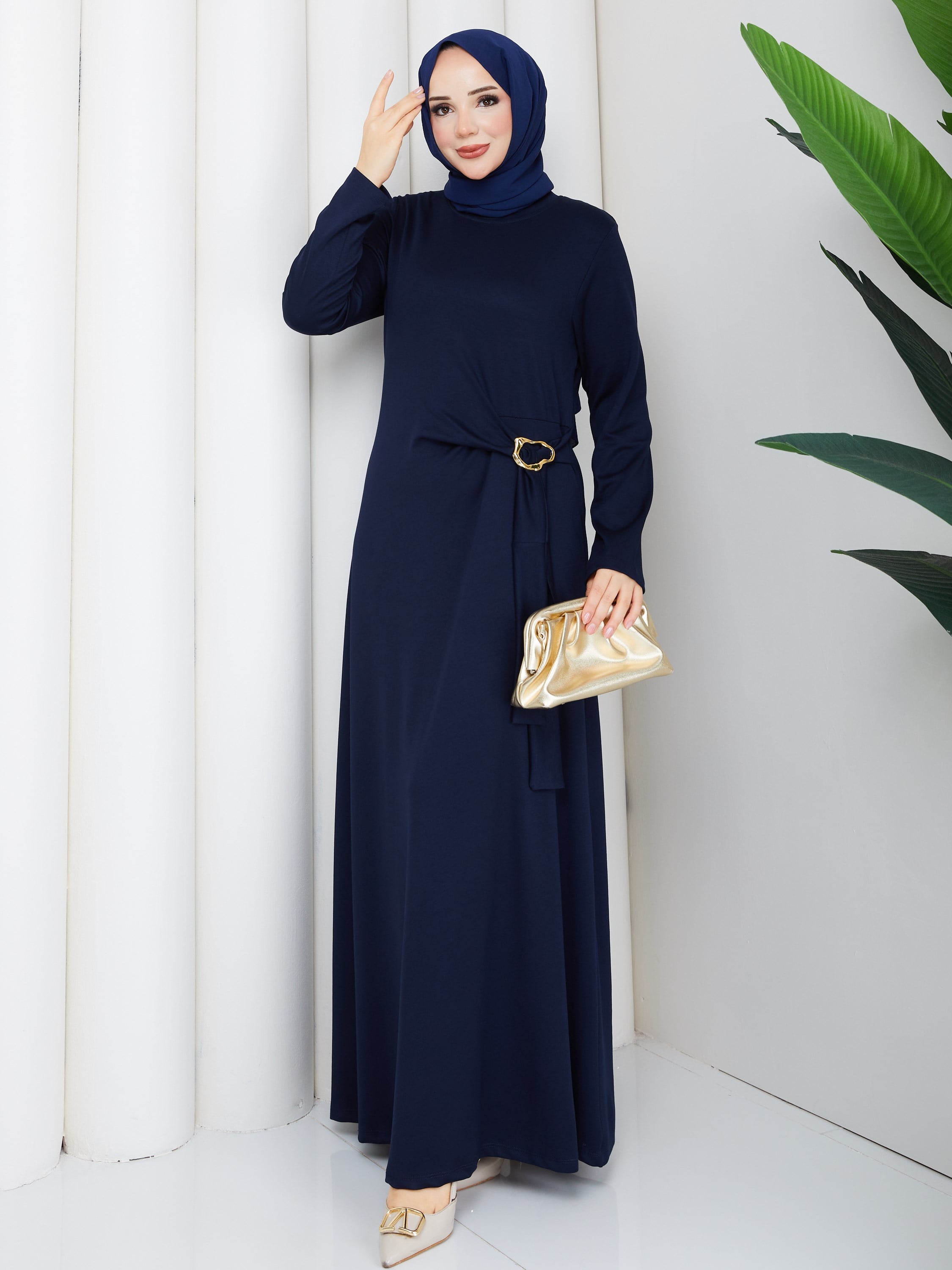 MİNA ELBİSE LACİVERT