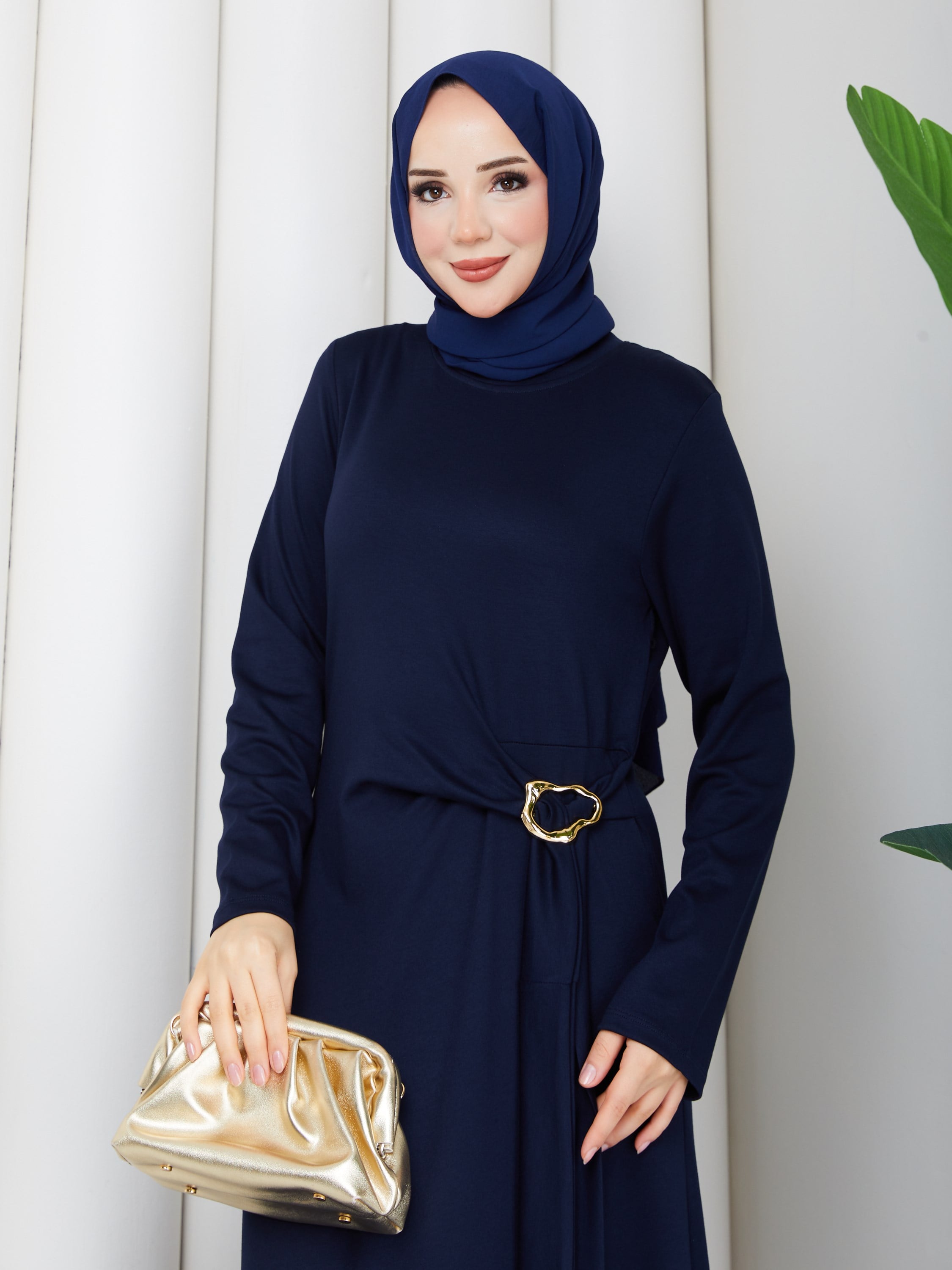 MİNA ELBİSE LACİVERT