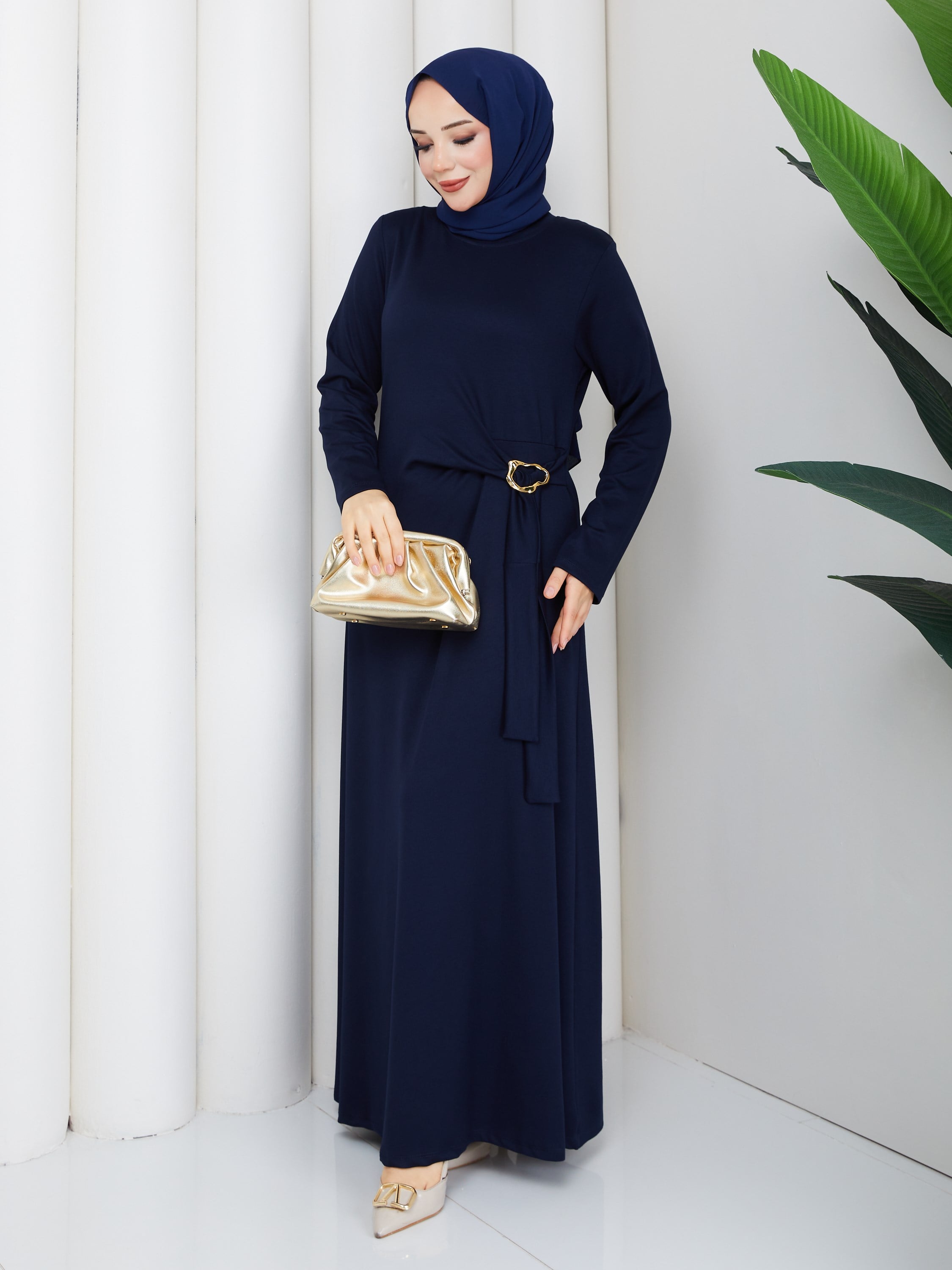 MİNA ELBİSE LACİVERT