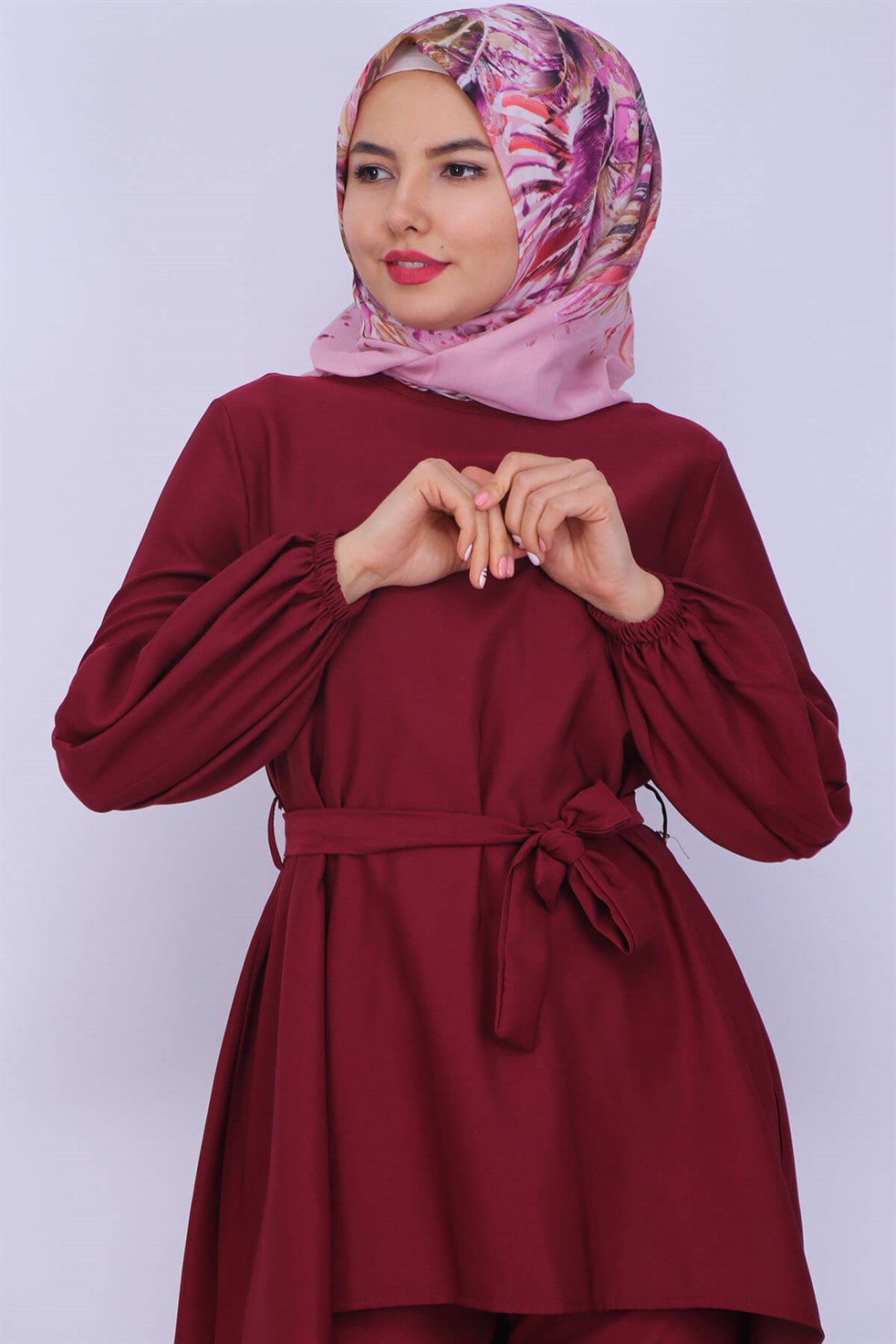 Pantolon Tunik Kombin 5579 Bordo