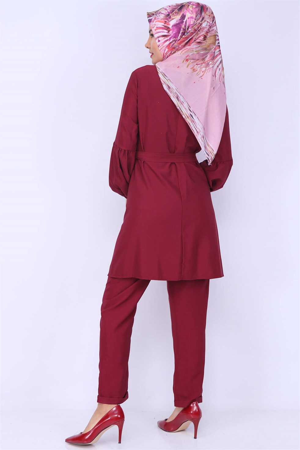 Pantolon Tunik Kombin 5579 Bordo