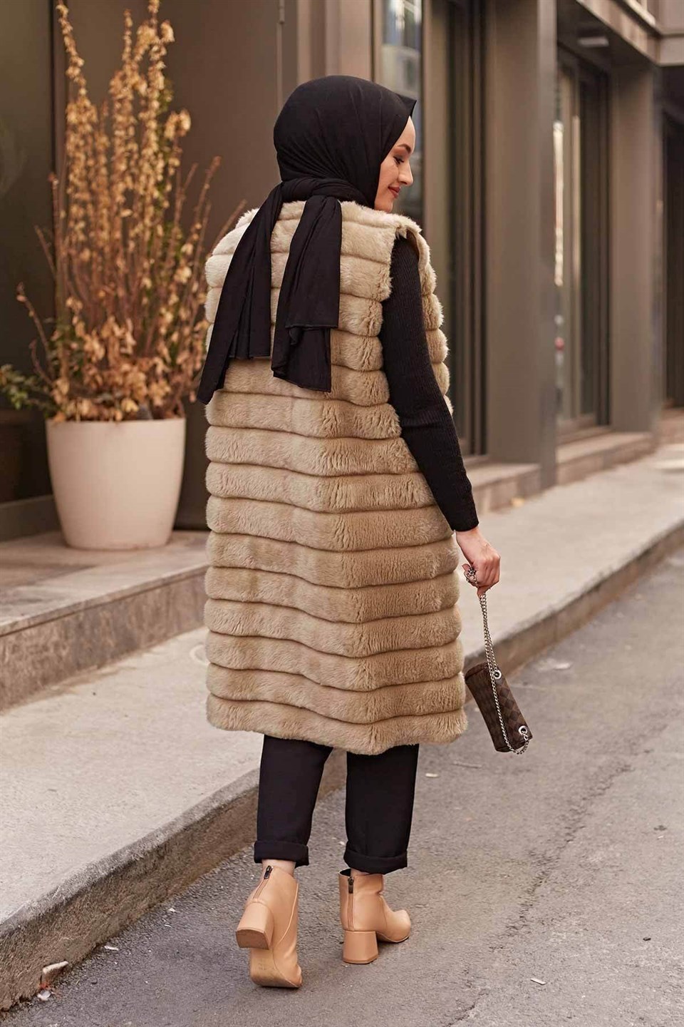 Peluş Yelek 2144 Camel