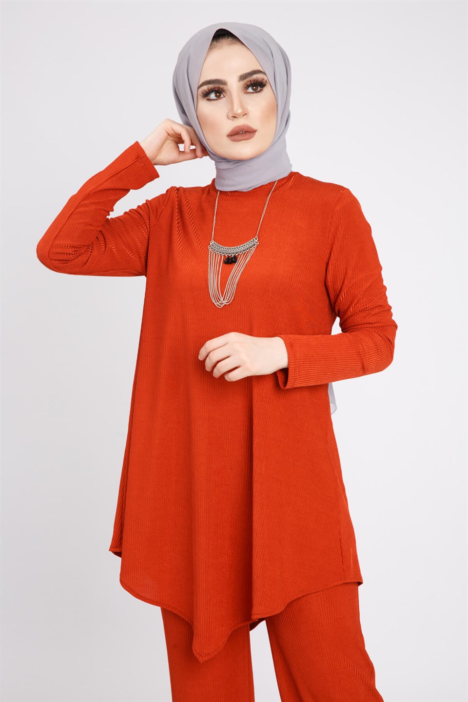 Rahat Kalıp Tunik Pantolon 5733 Kiremit