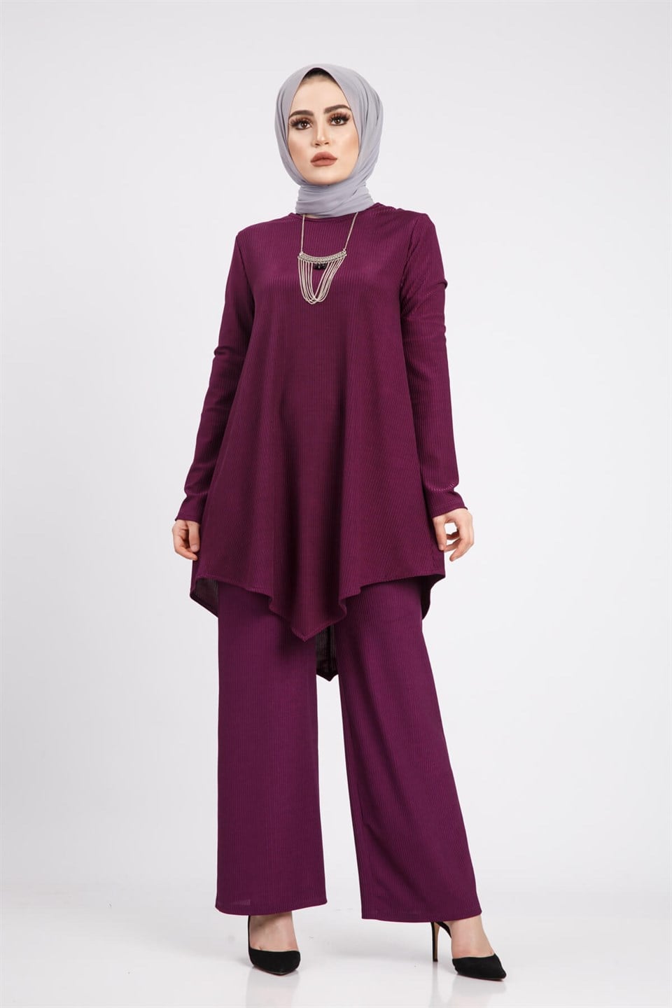 Rahat Kalıp Tunik Pantolon 5733 Mürdüm